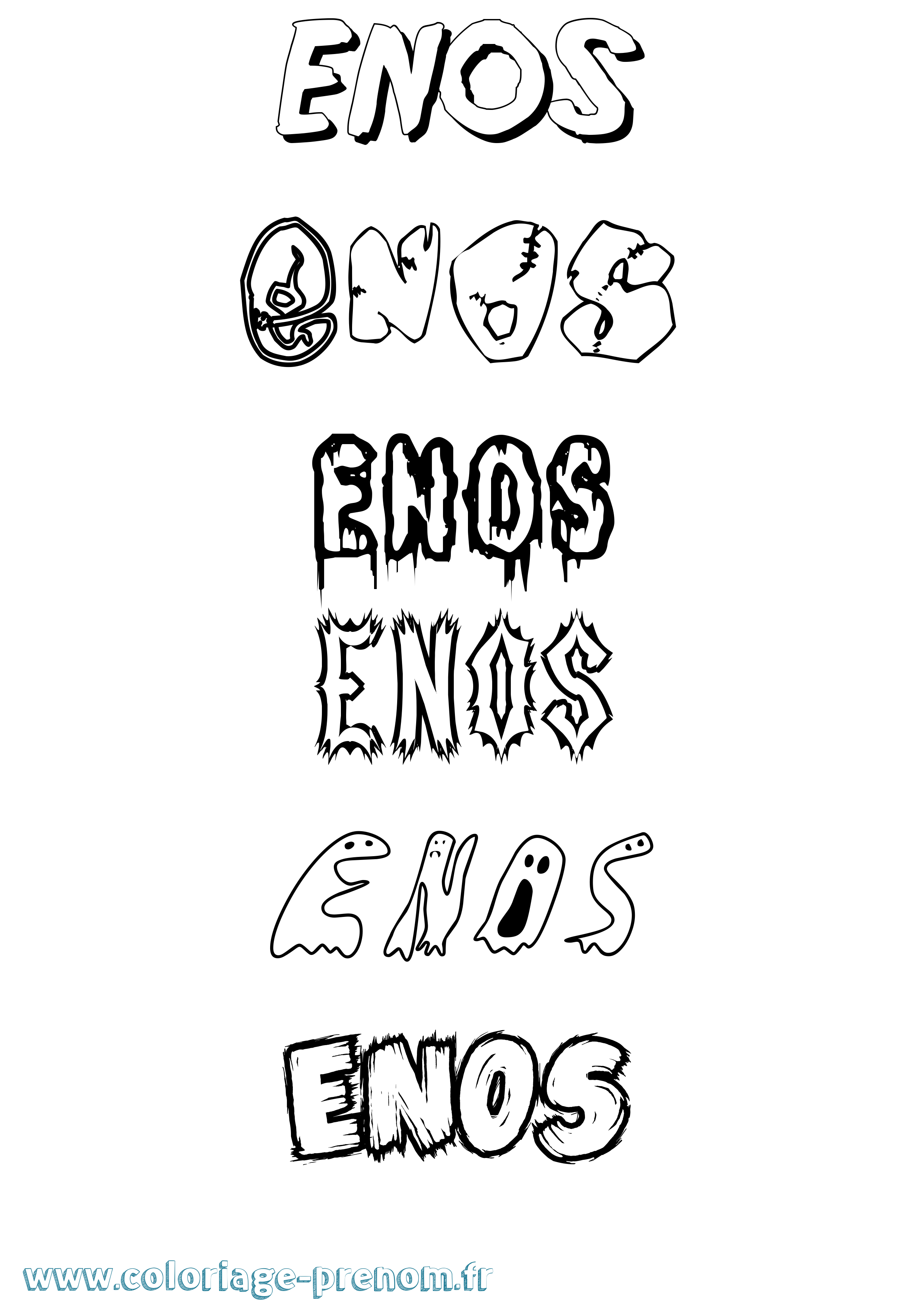 Coloriage Enos Frisson Coloriage prénom Enos Frisson