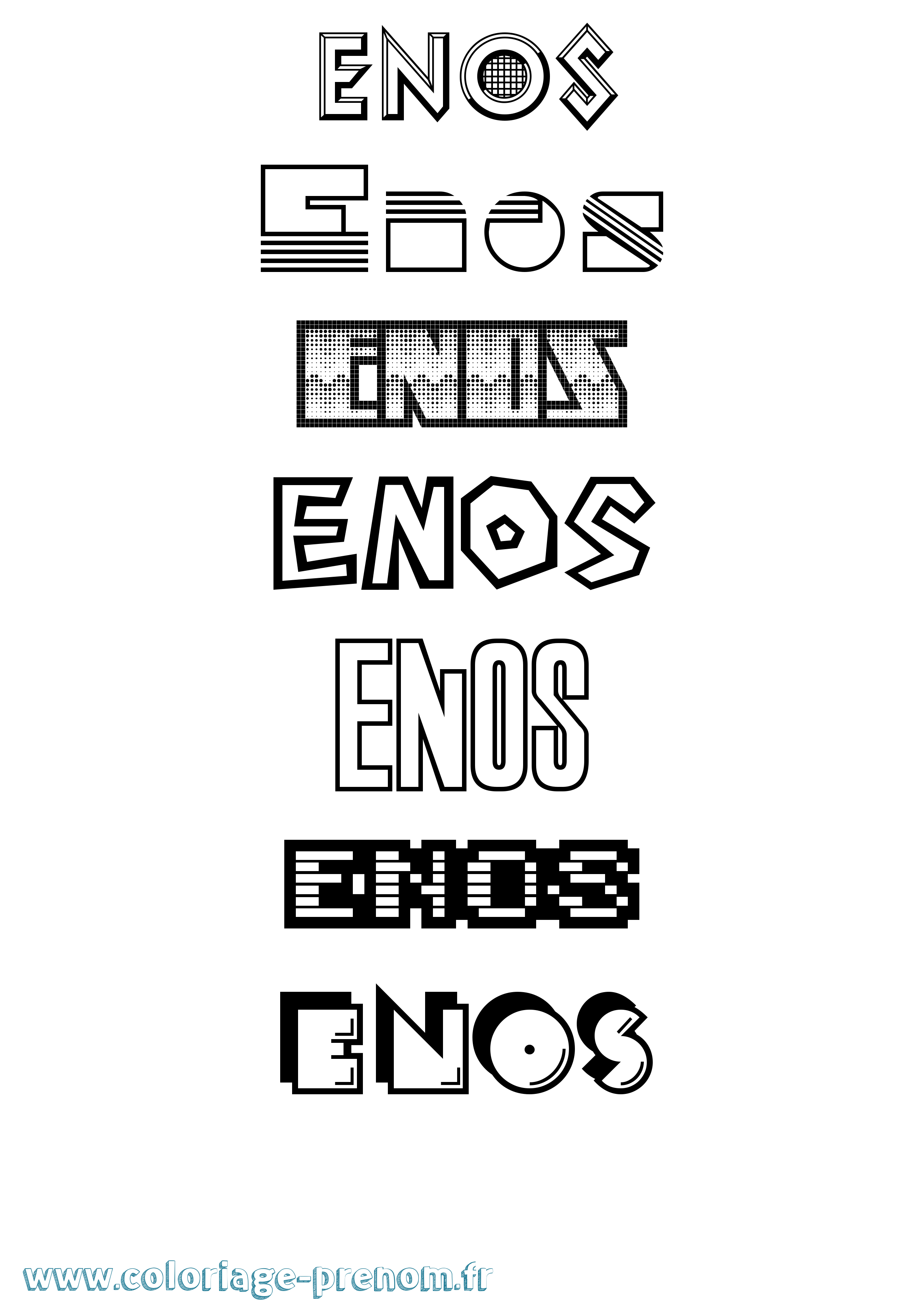 Coloriage Enos Jeux Vidéos Coloriage prénom Enos Jeux Vidéos