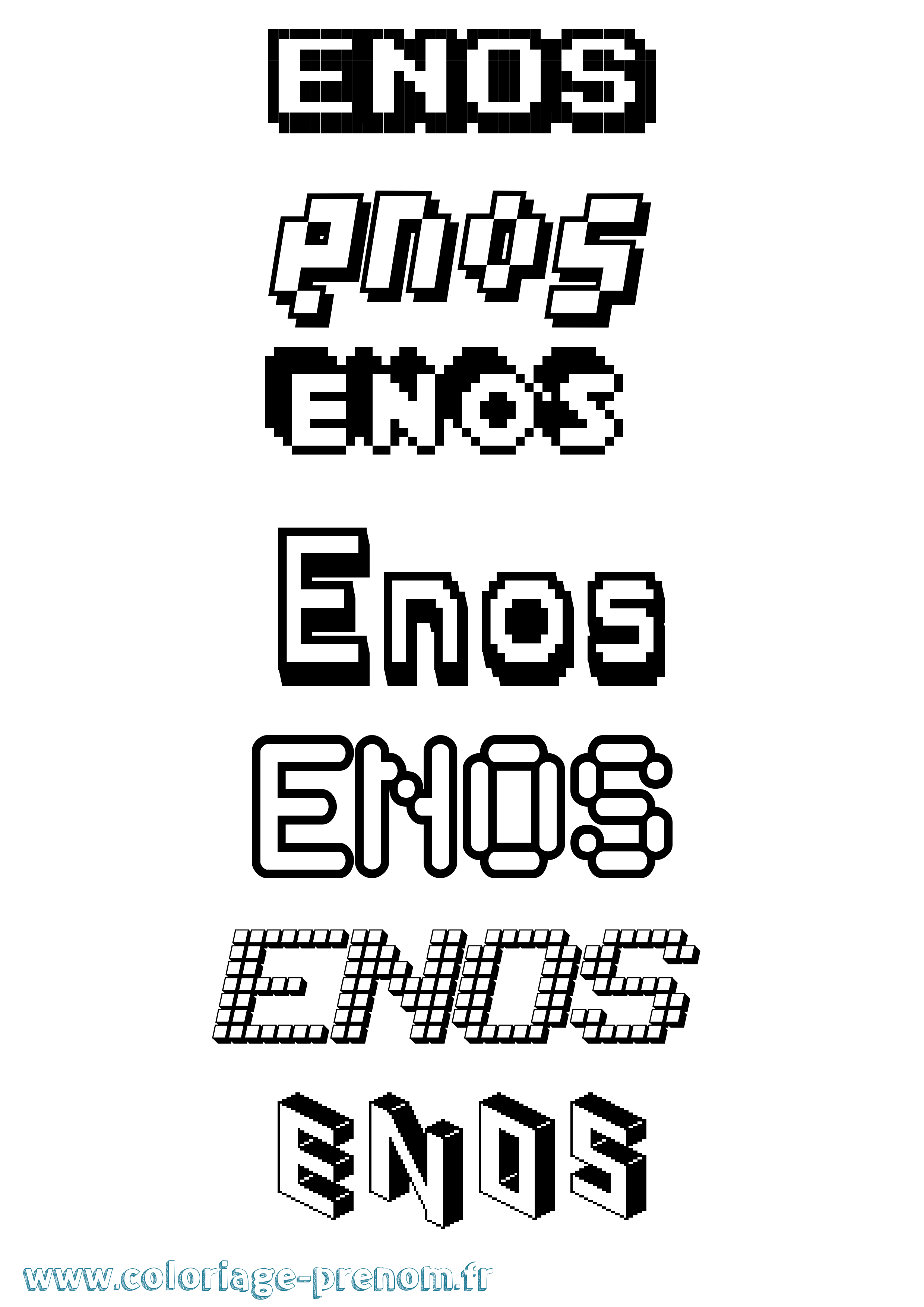 Coloriage Enos Pixel Coloriage prénom Enos Pixel