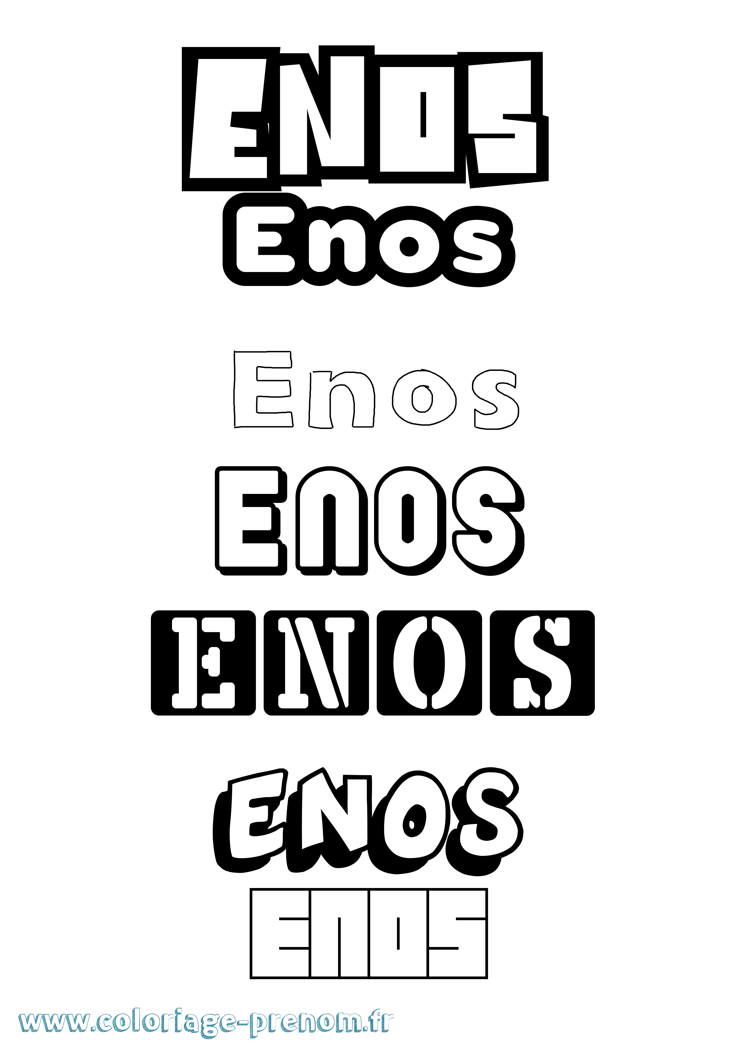 Coloriage Enos Simple Coloriage prénom Enos Simple