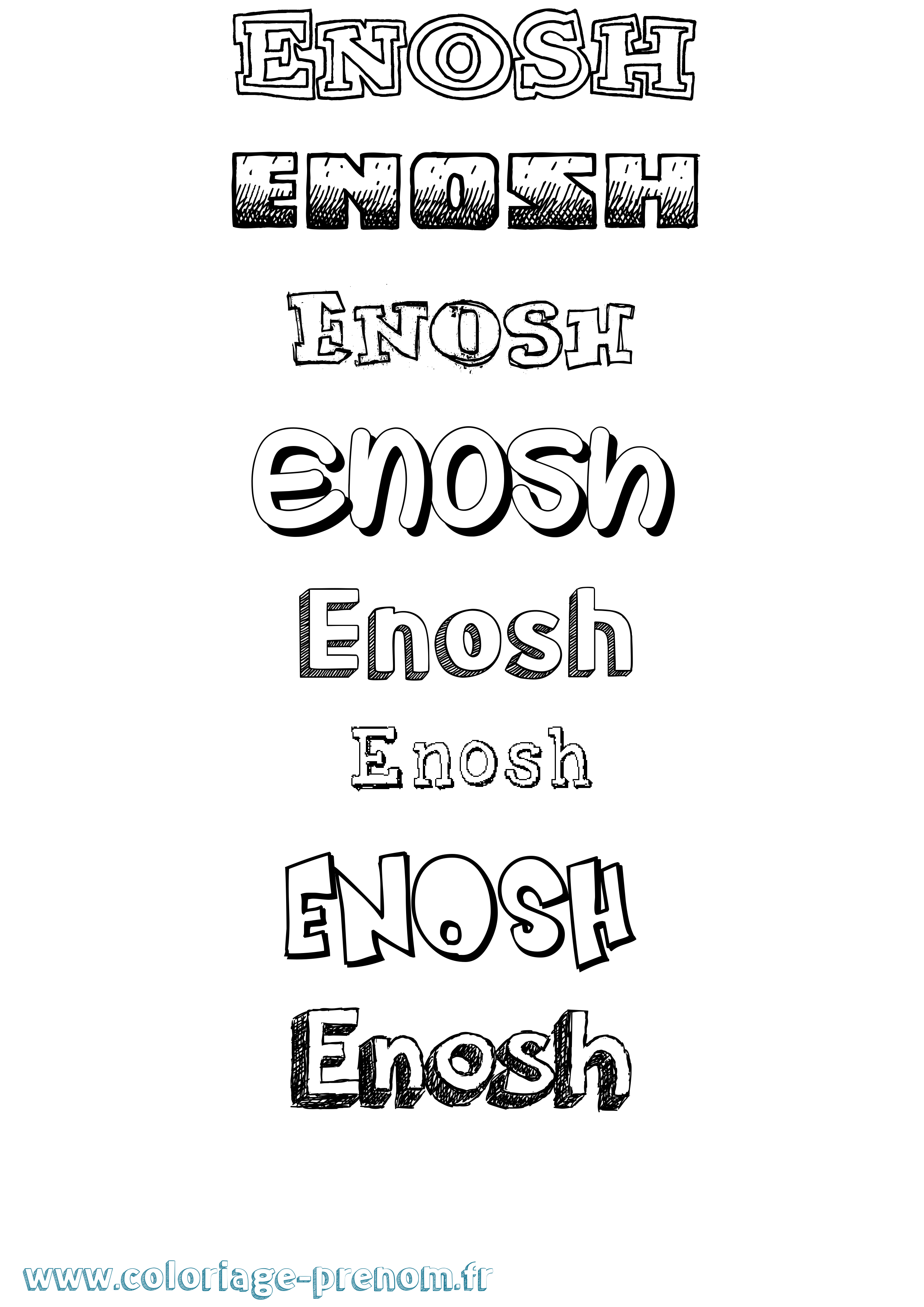 Coloriage prénom Enosh Dessiné
