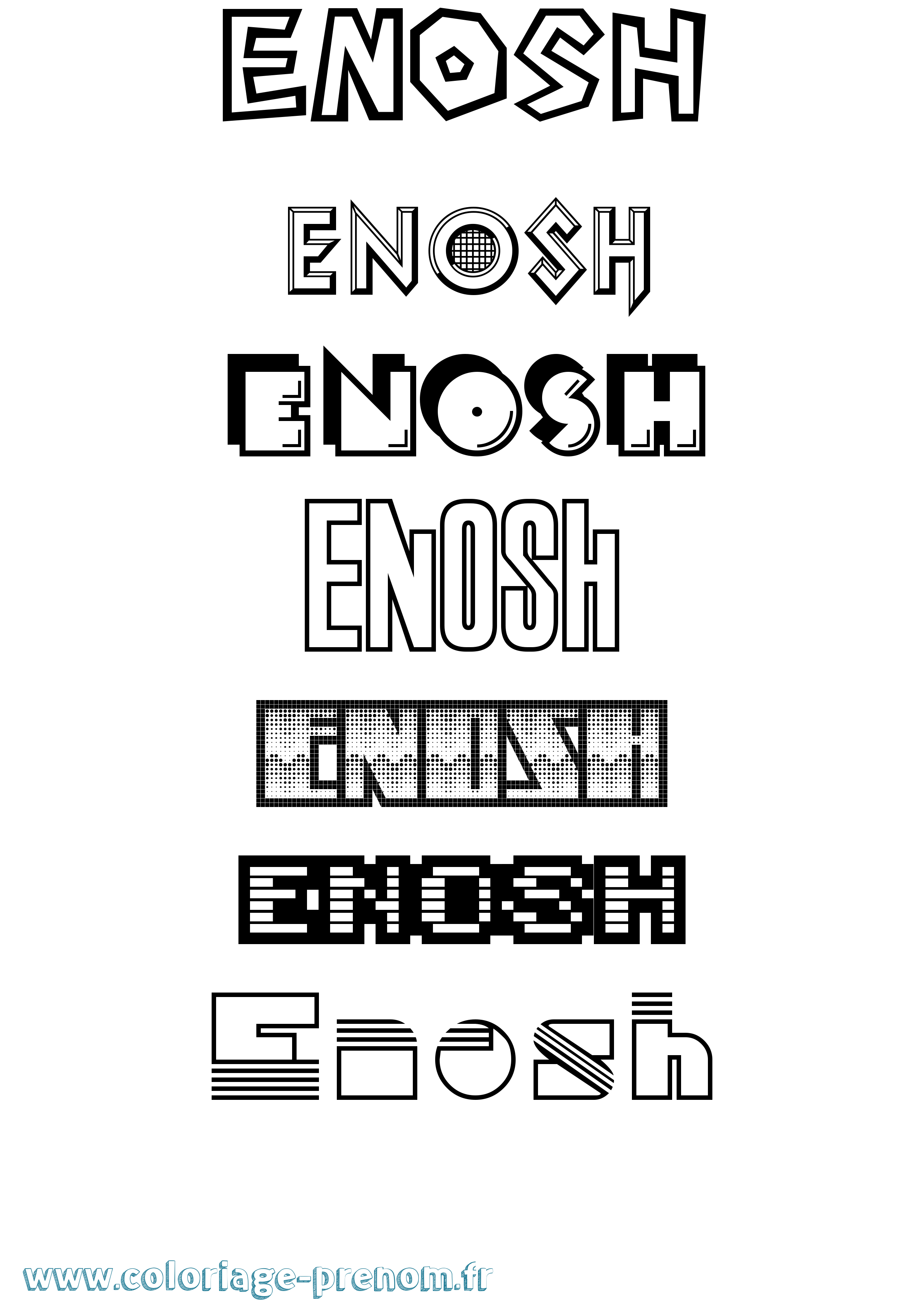 Coloriage prénom Enosh Jeux Vidéos