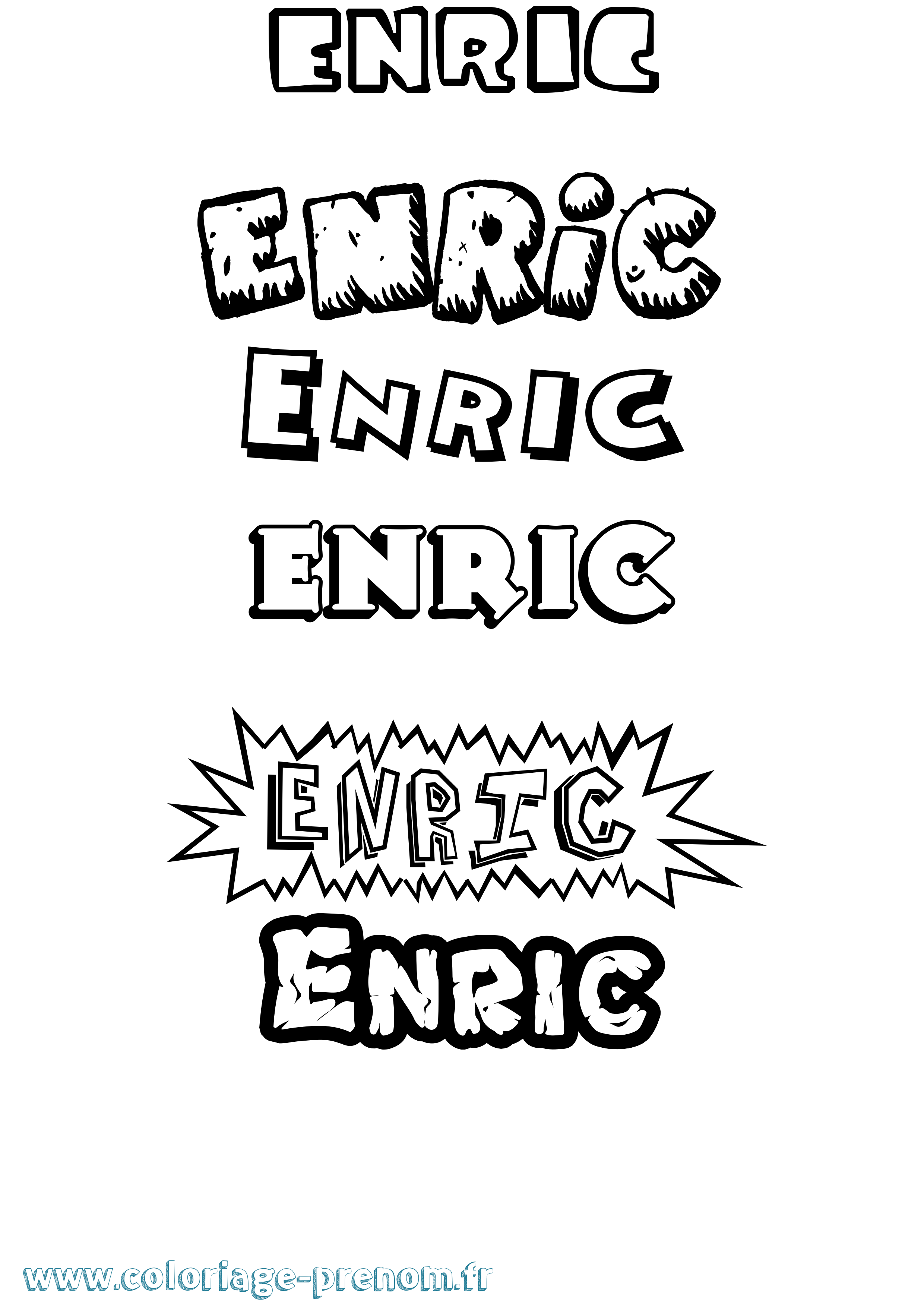 Coloriage Enric Dessin Animé Coloriage prénom Enric Dessin Animé