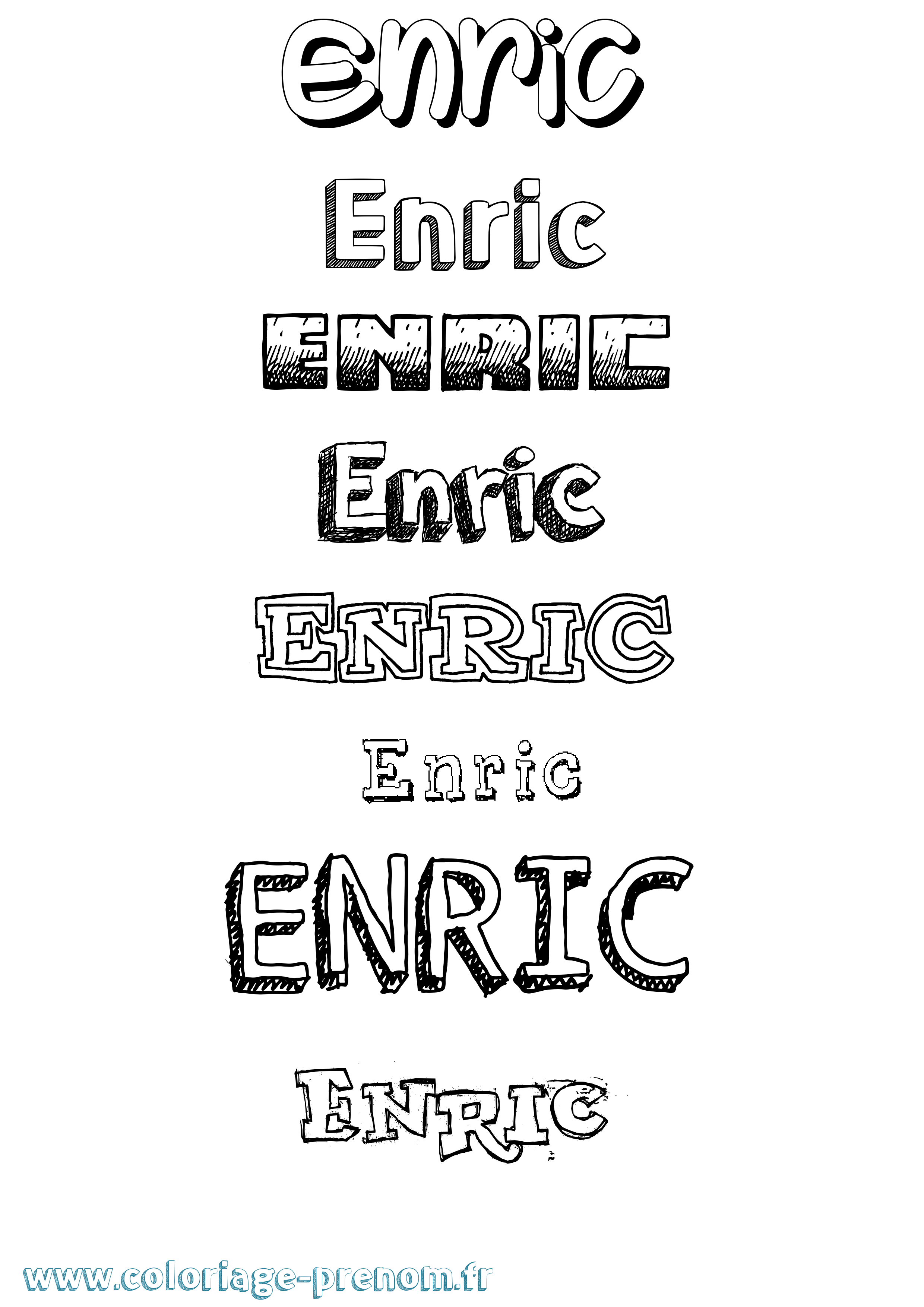 Coloriage Enric Dessiné Coloriage prénom Enric Dessiné