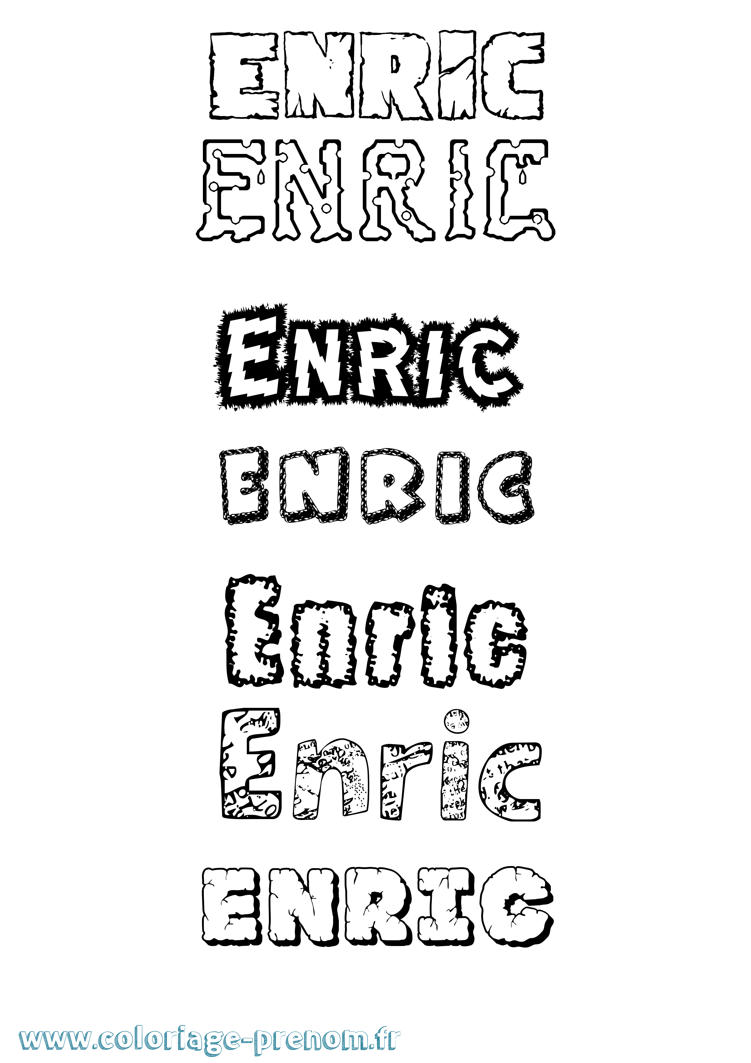 Coloriage Enric Destructuré Coloriage prénom Enric Destructuré