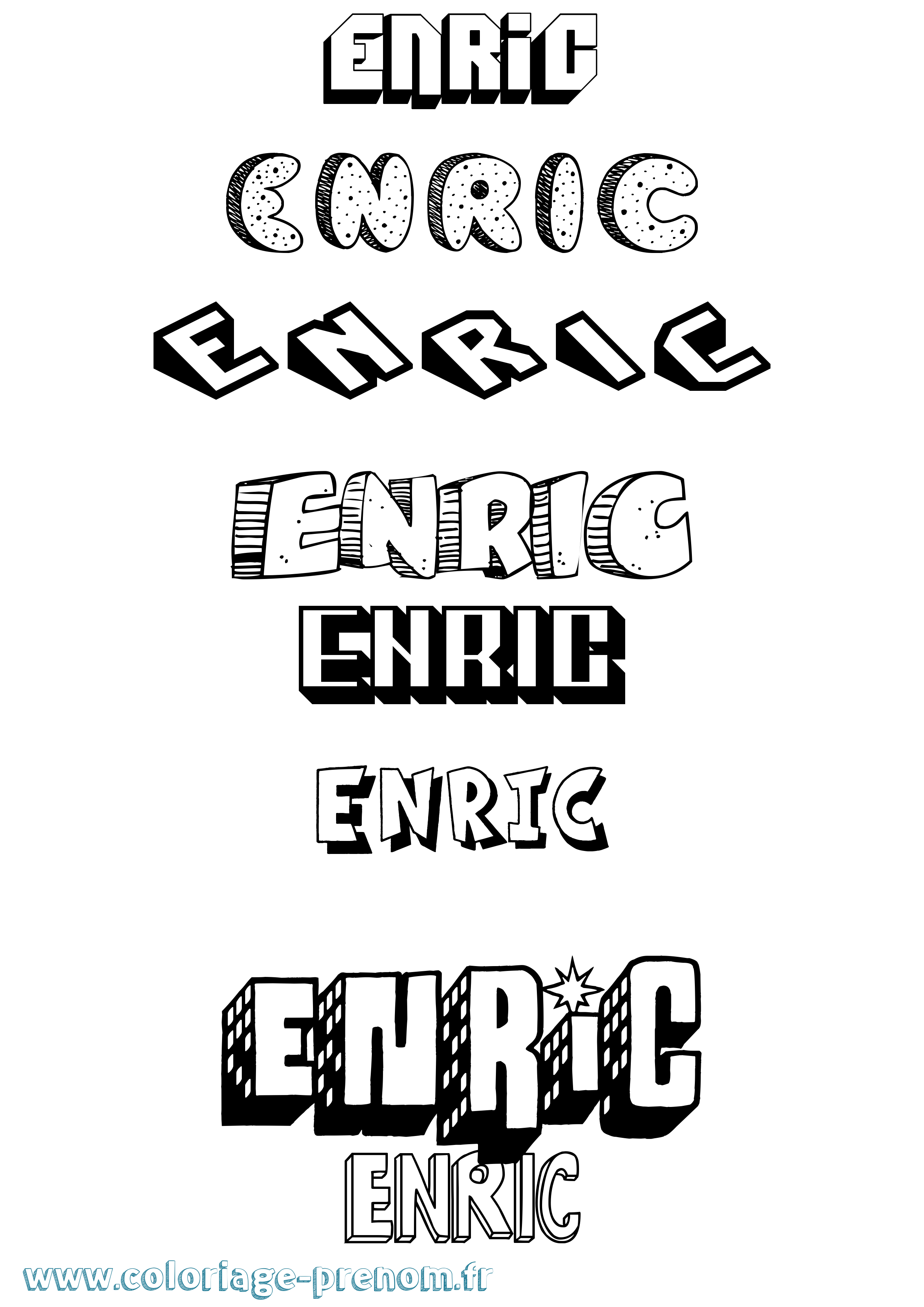 Coloriage Enric Effet 3D Coloriage prénom Enric Effet 3D