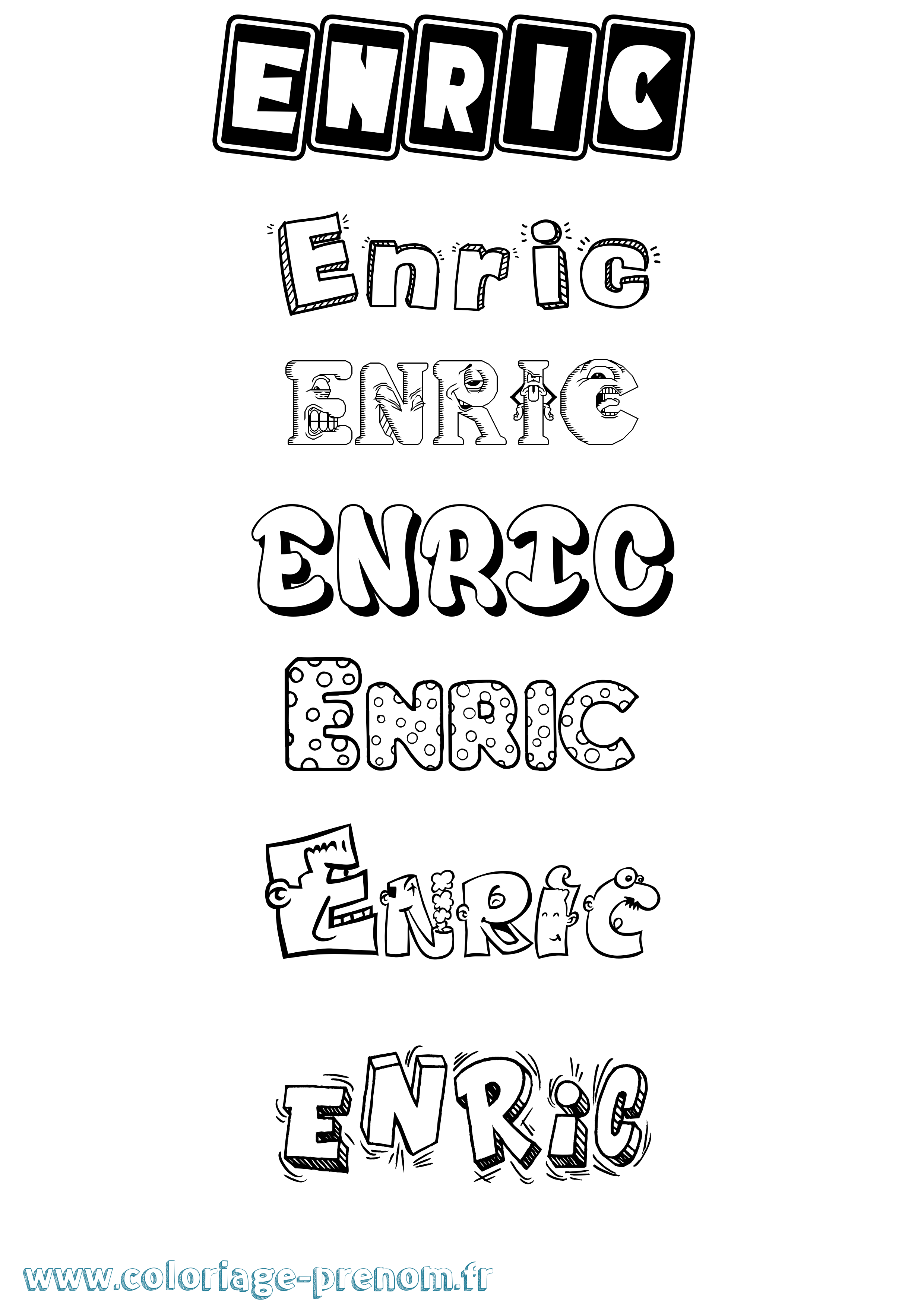 Coloriage Enric Fun Coloriage prénom Enric Fun