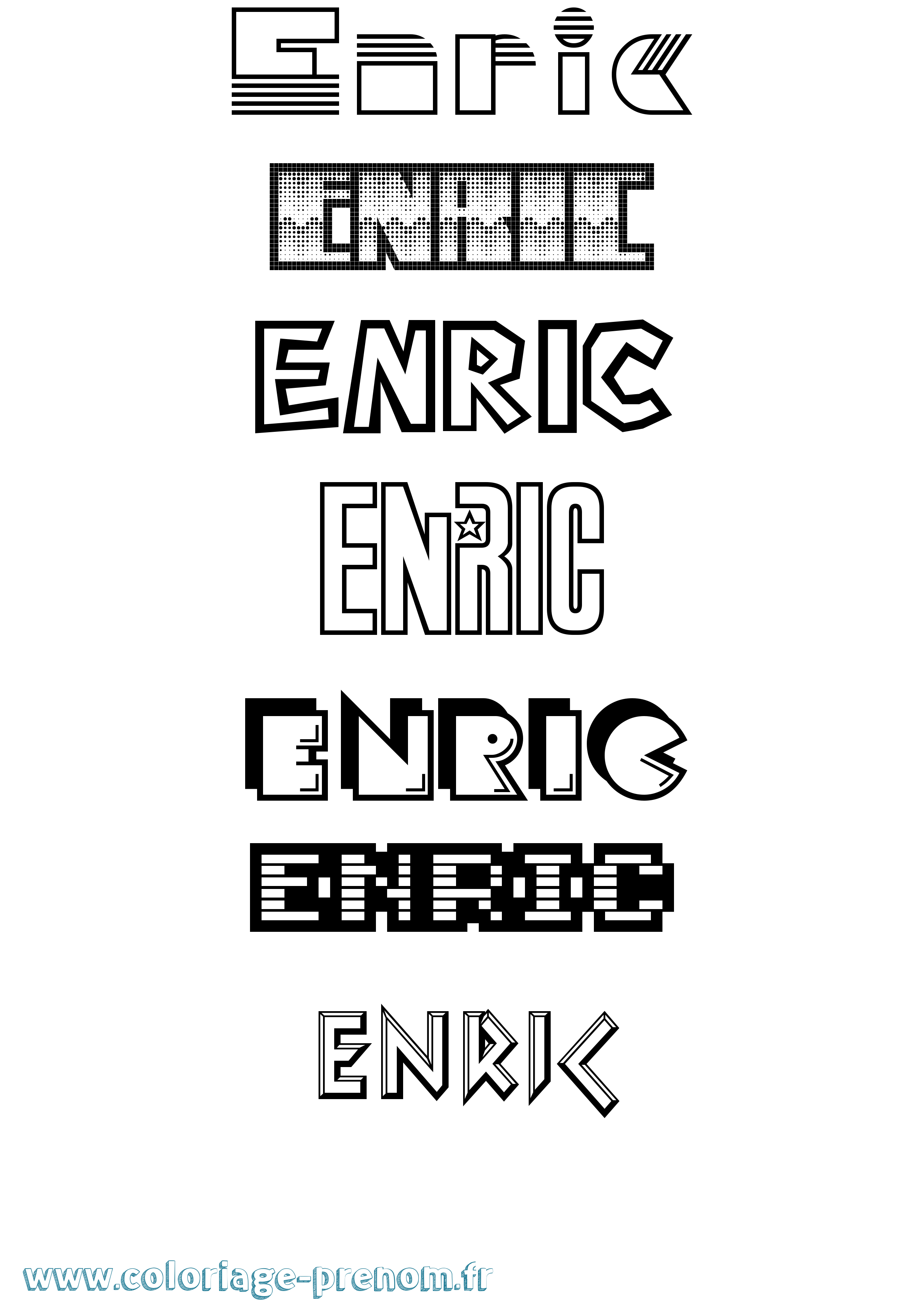 Coloriage Enric Jeux Vidéos Coloriage prénom Enric Jeux Vidéos