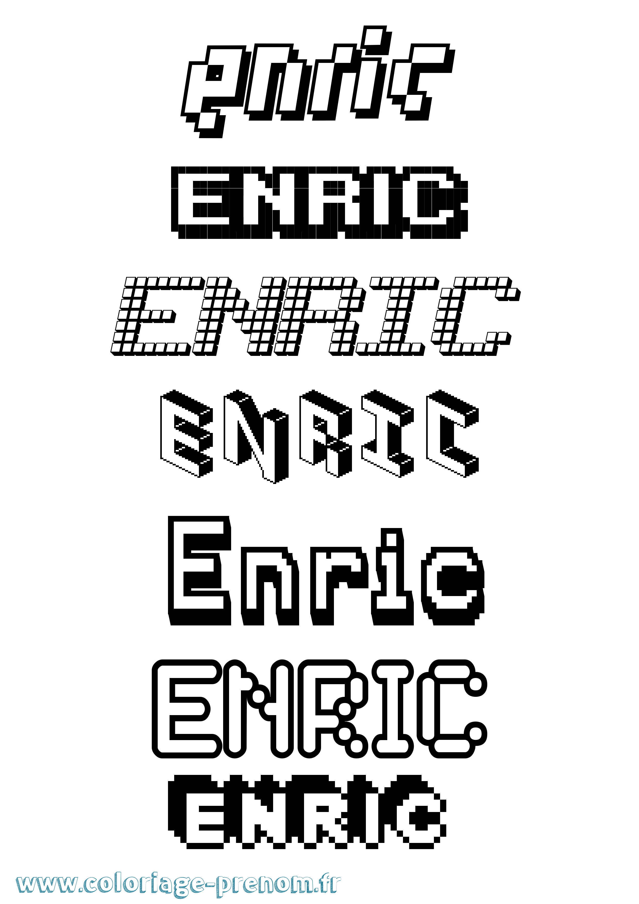 Coloriage Enric Pixel Coloriage prénom Enric Pixel