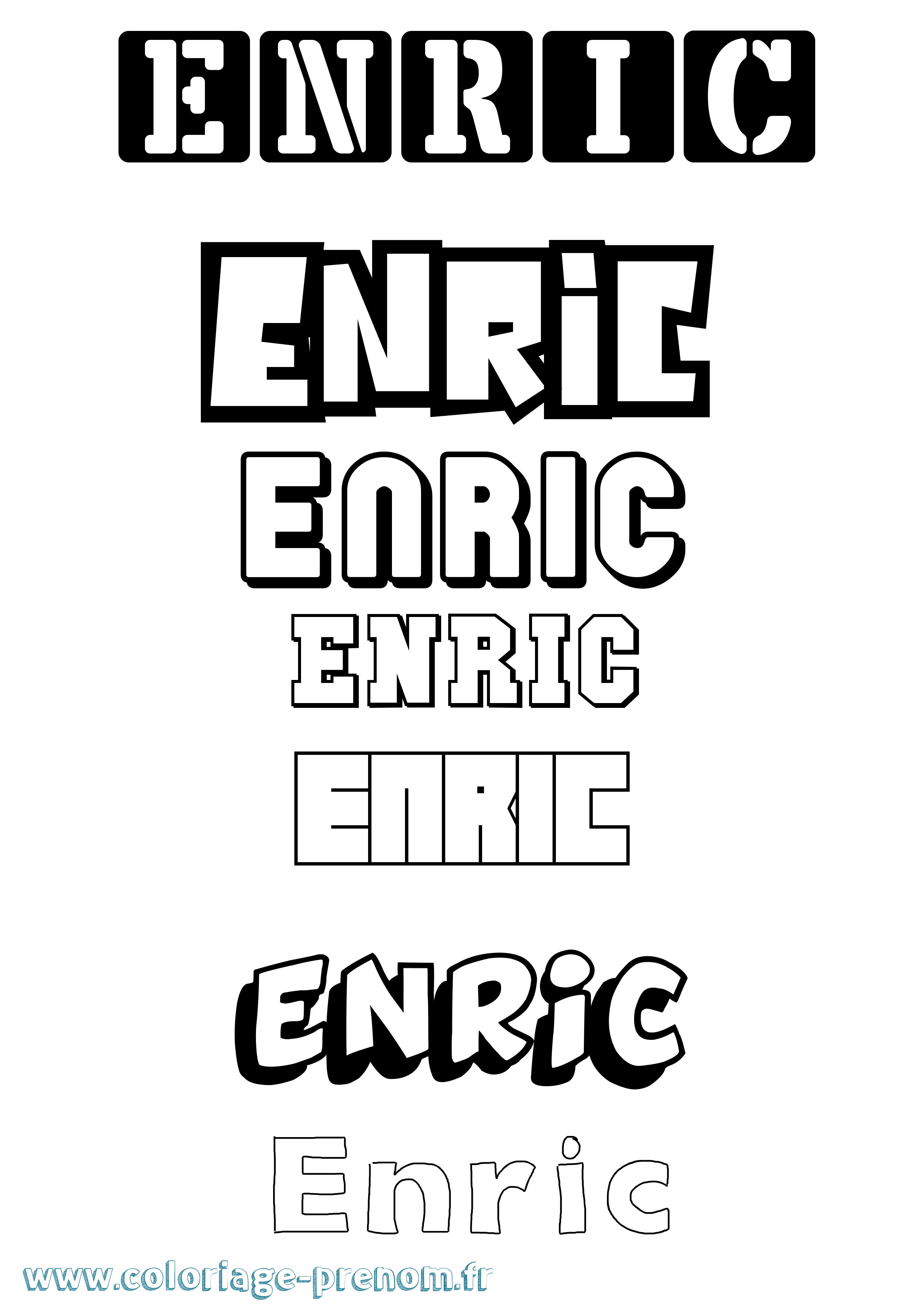 Coloriage Enric Simple Coloriage prénom Enric Simple