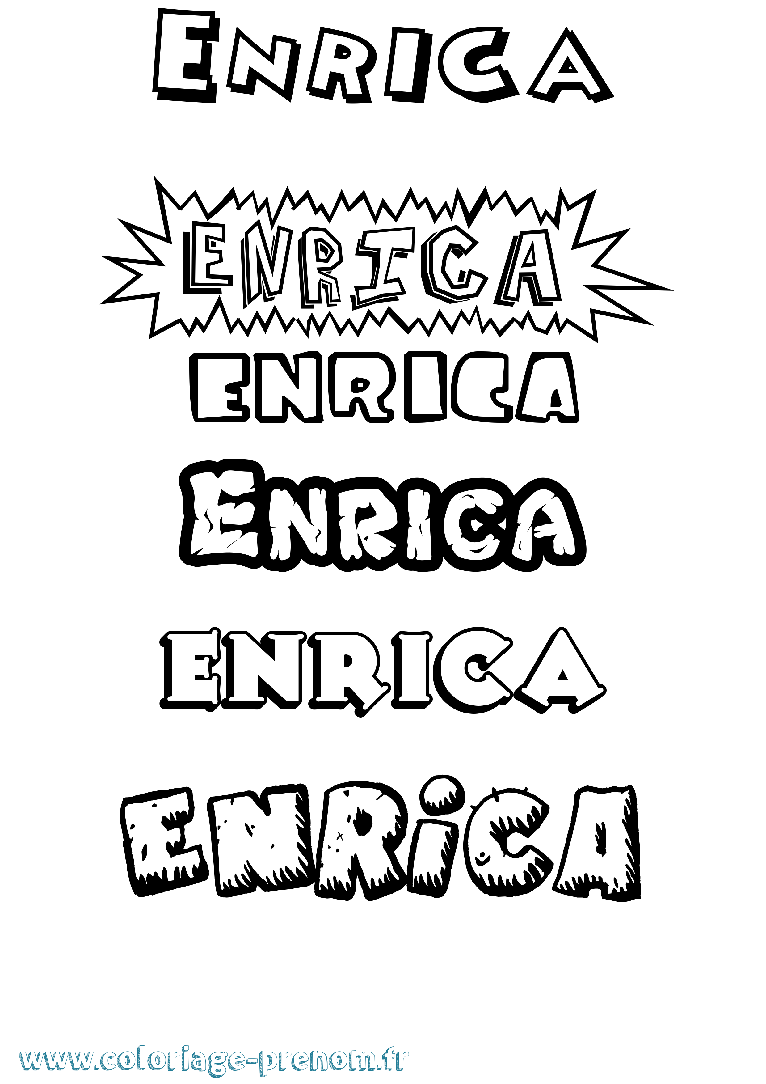 Coloriage Enrica Dessin Animé Coloriage prénom Enrica Dessin Animé