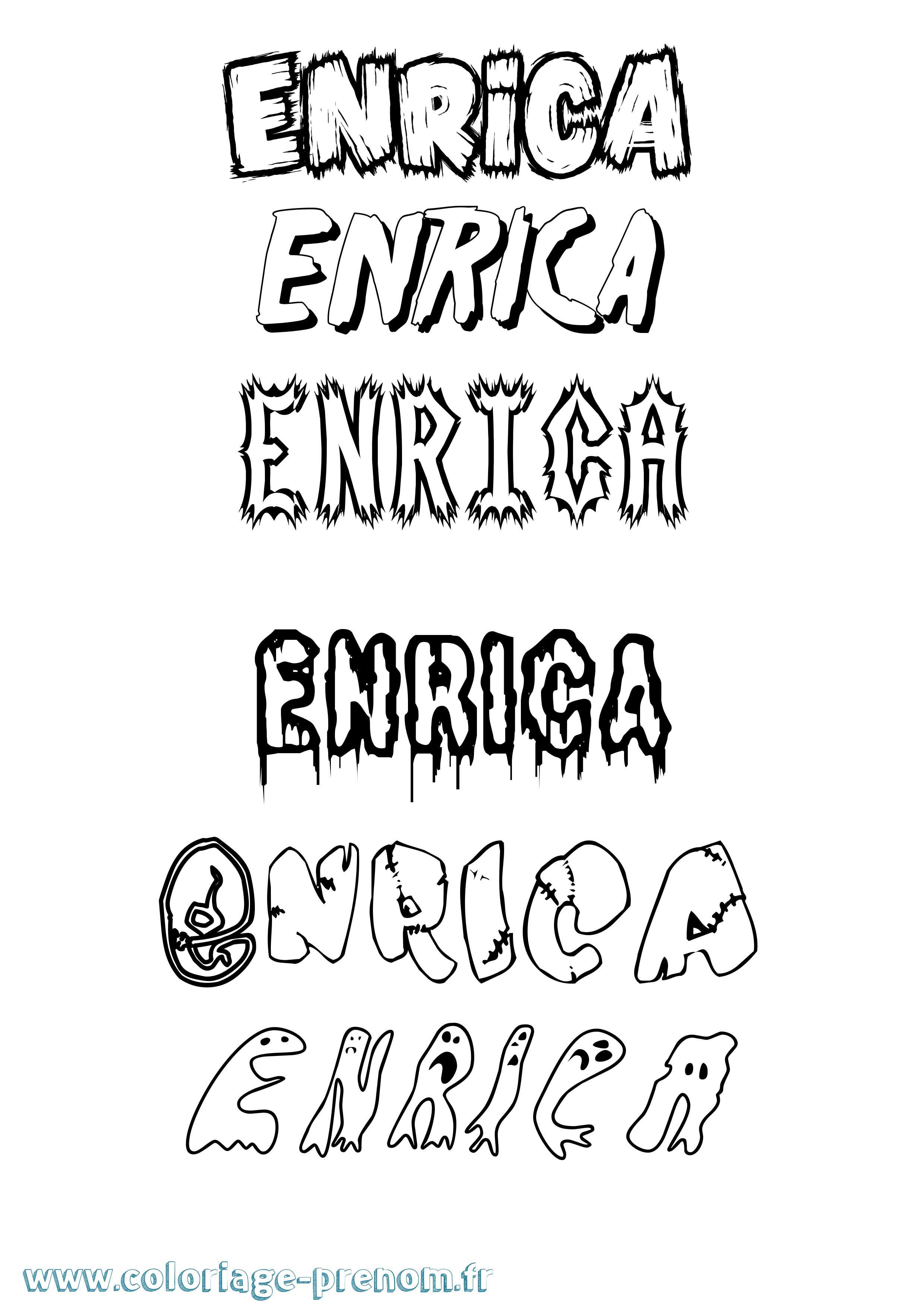 Coloriage Enrica Frisson Coloriage prénom Enrica Frisson
