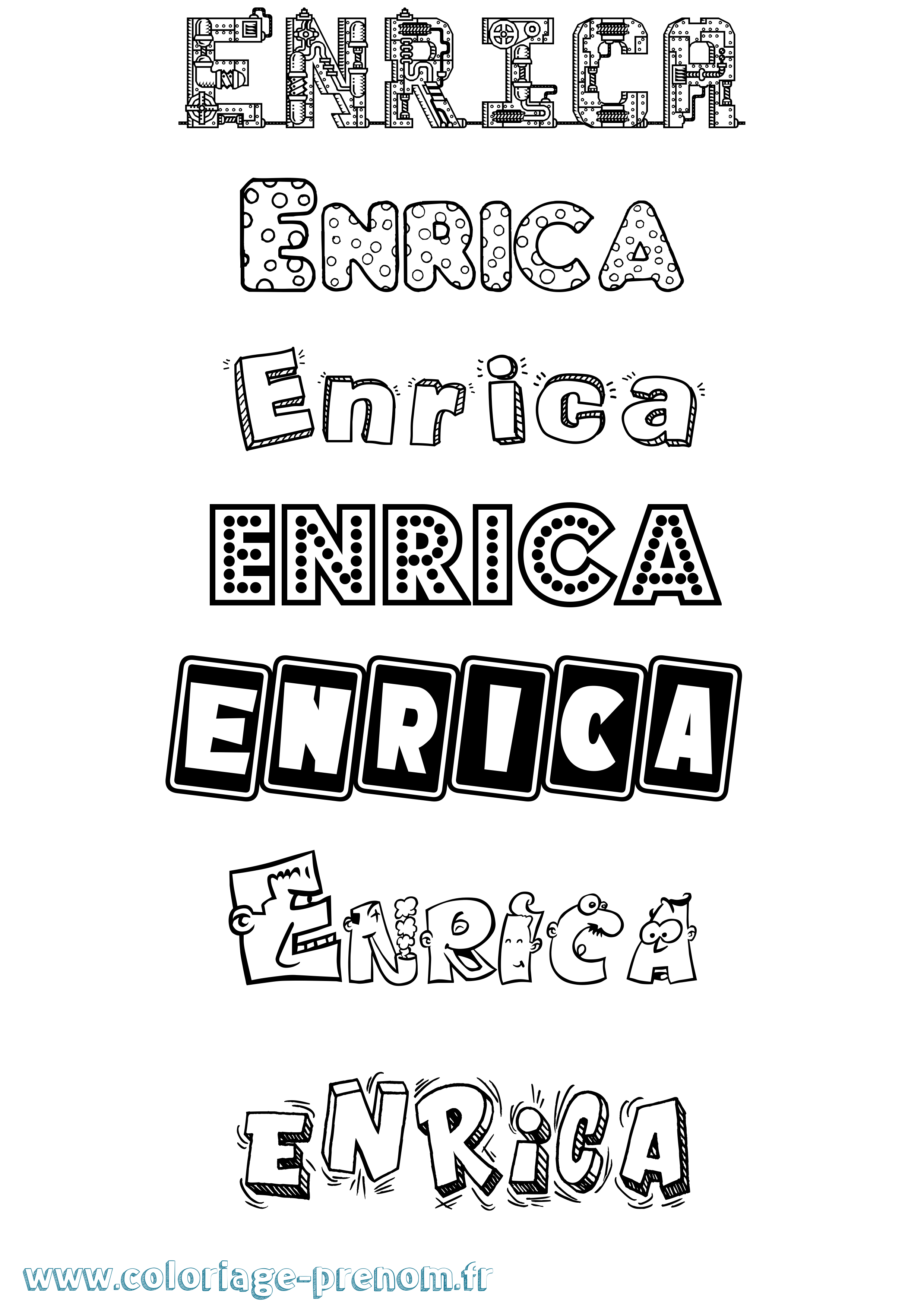 Coloriage Enrica Fun Coloriage prénom Enrica Fun