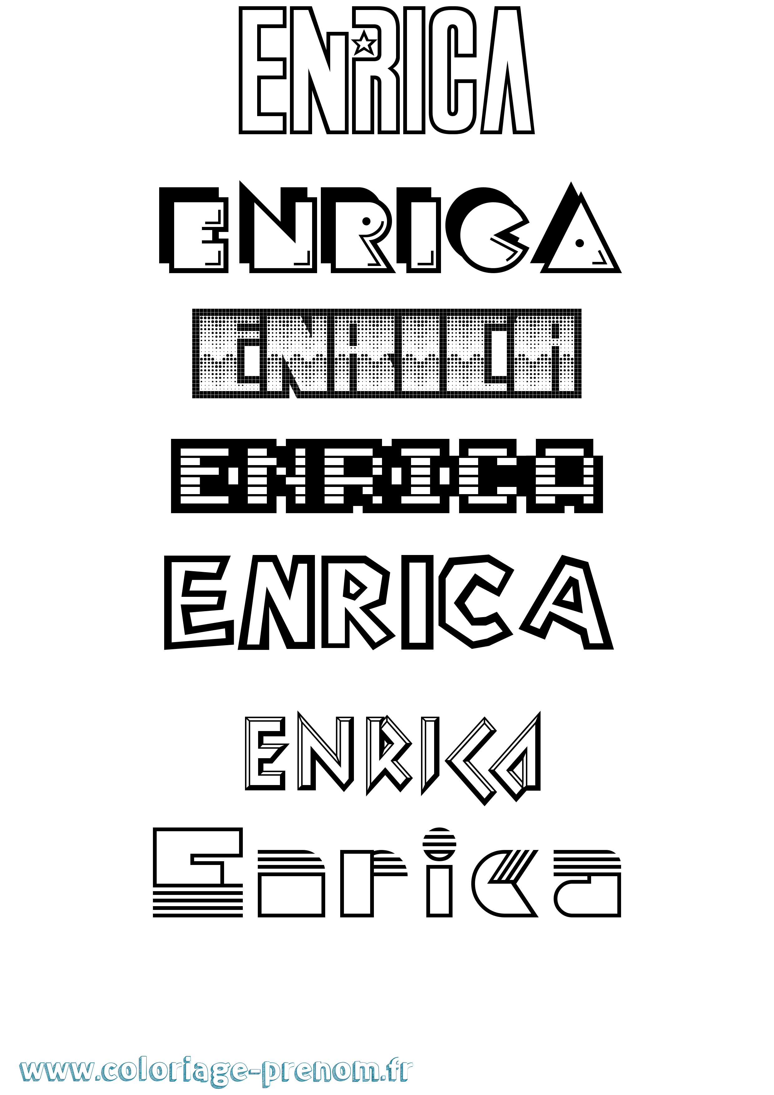 Coloriage Enrica Jeux Vidéos Coloriage prénom Enrica Jeux Vidéos