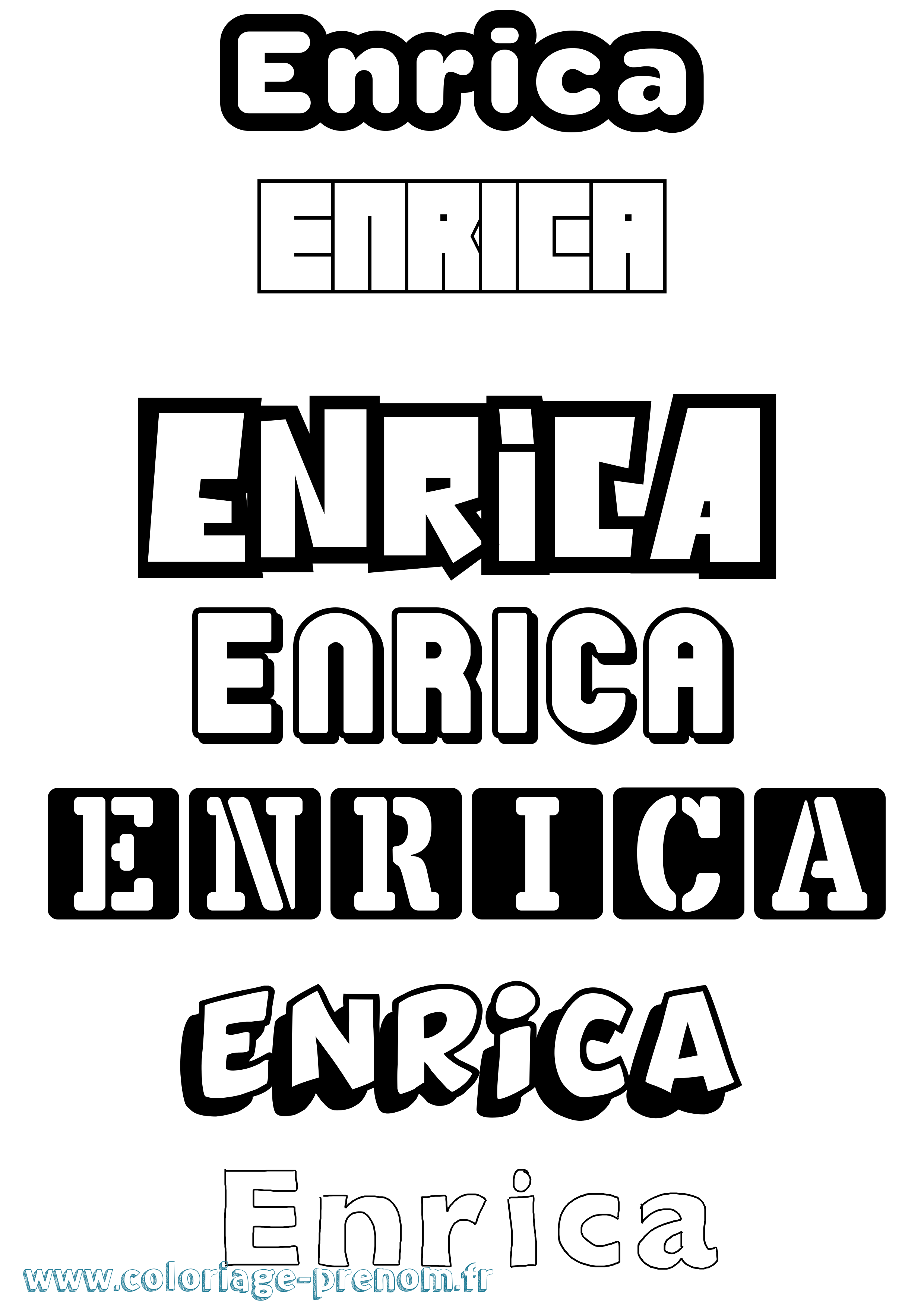 Coloriage prénom Enrica Simple