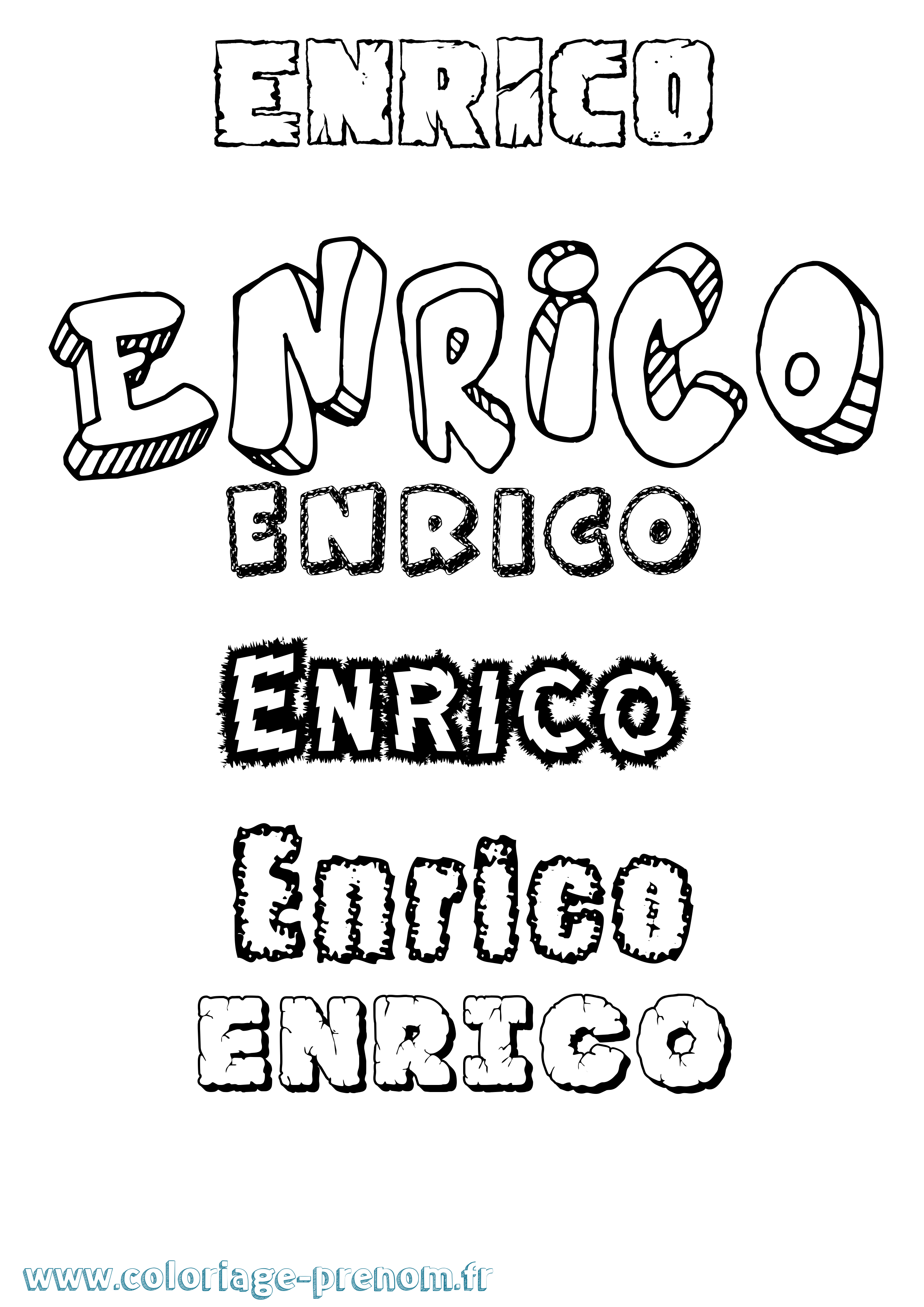 Coloriage prénom Enrico Destructuré