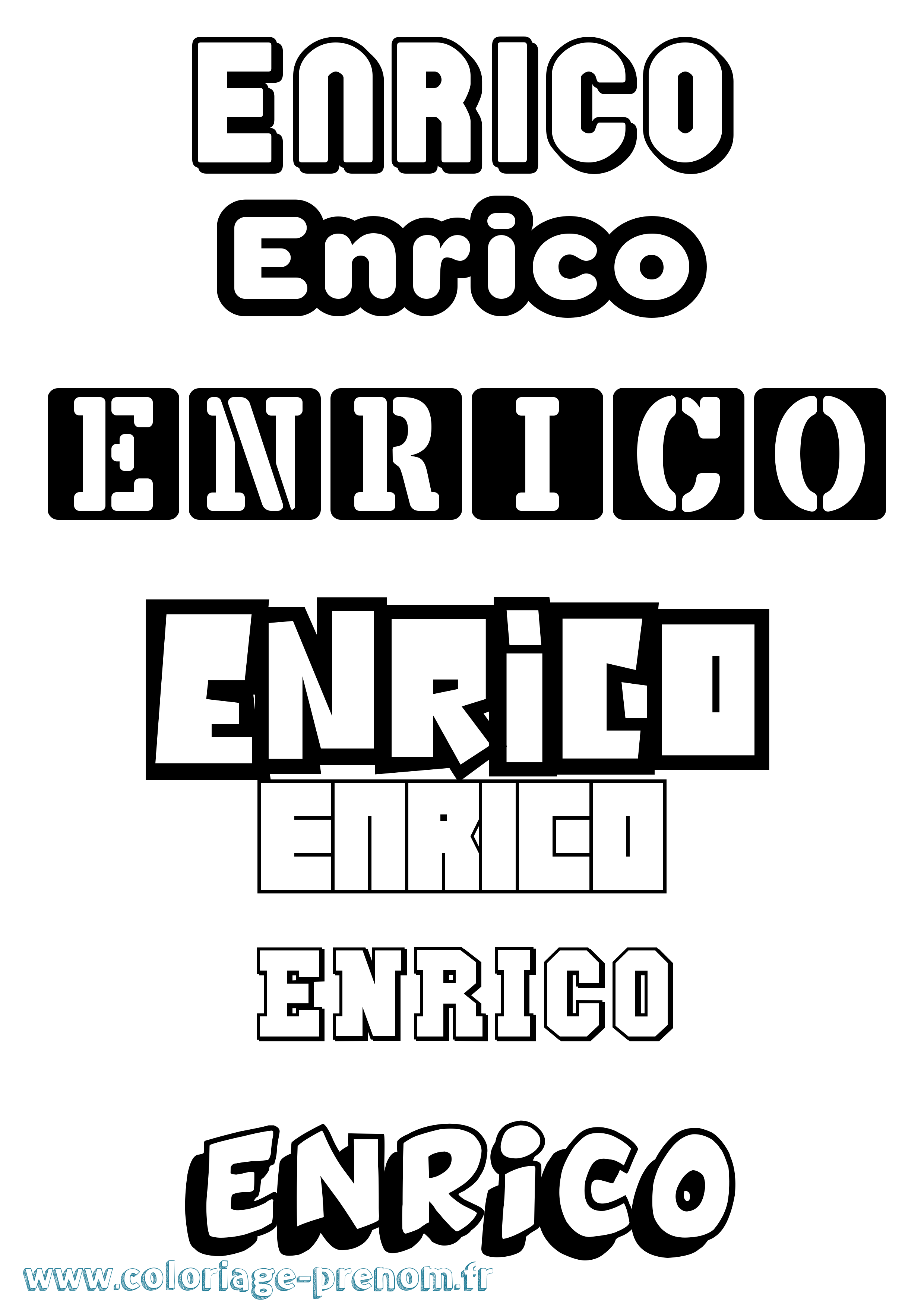 Coloriage prénom Enrico Simple