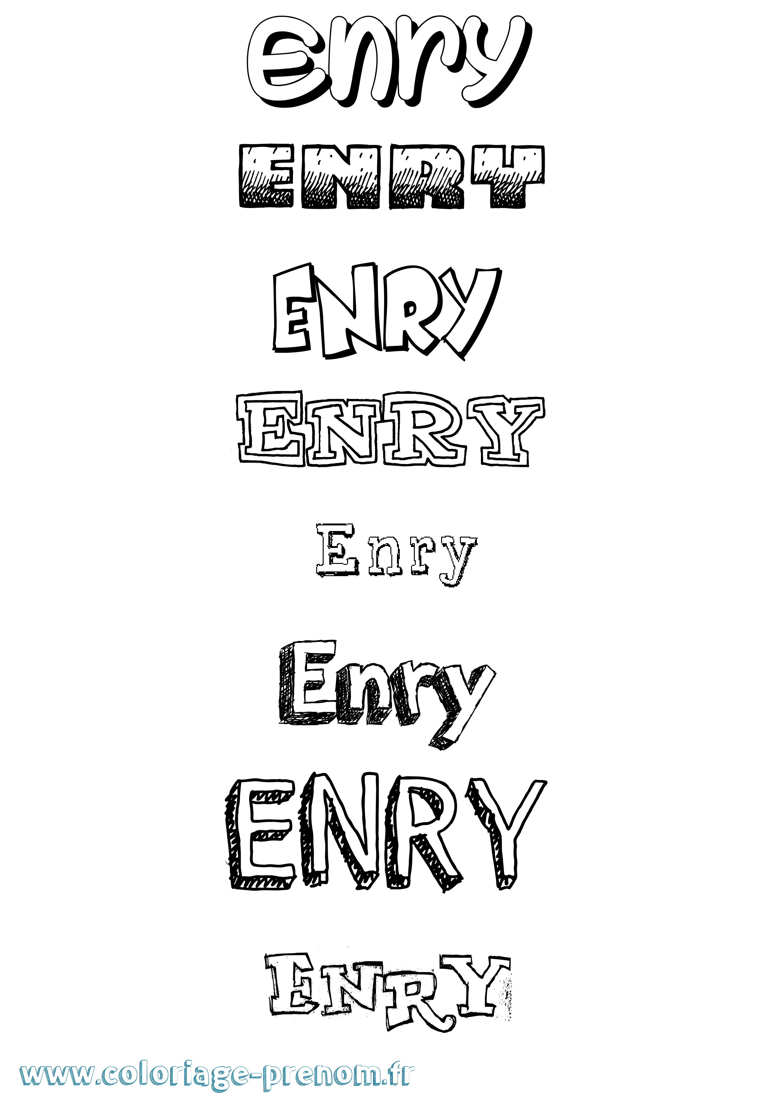 Coloriage Enry Dessiné Coloriage prénom Enry Dessiné