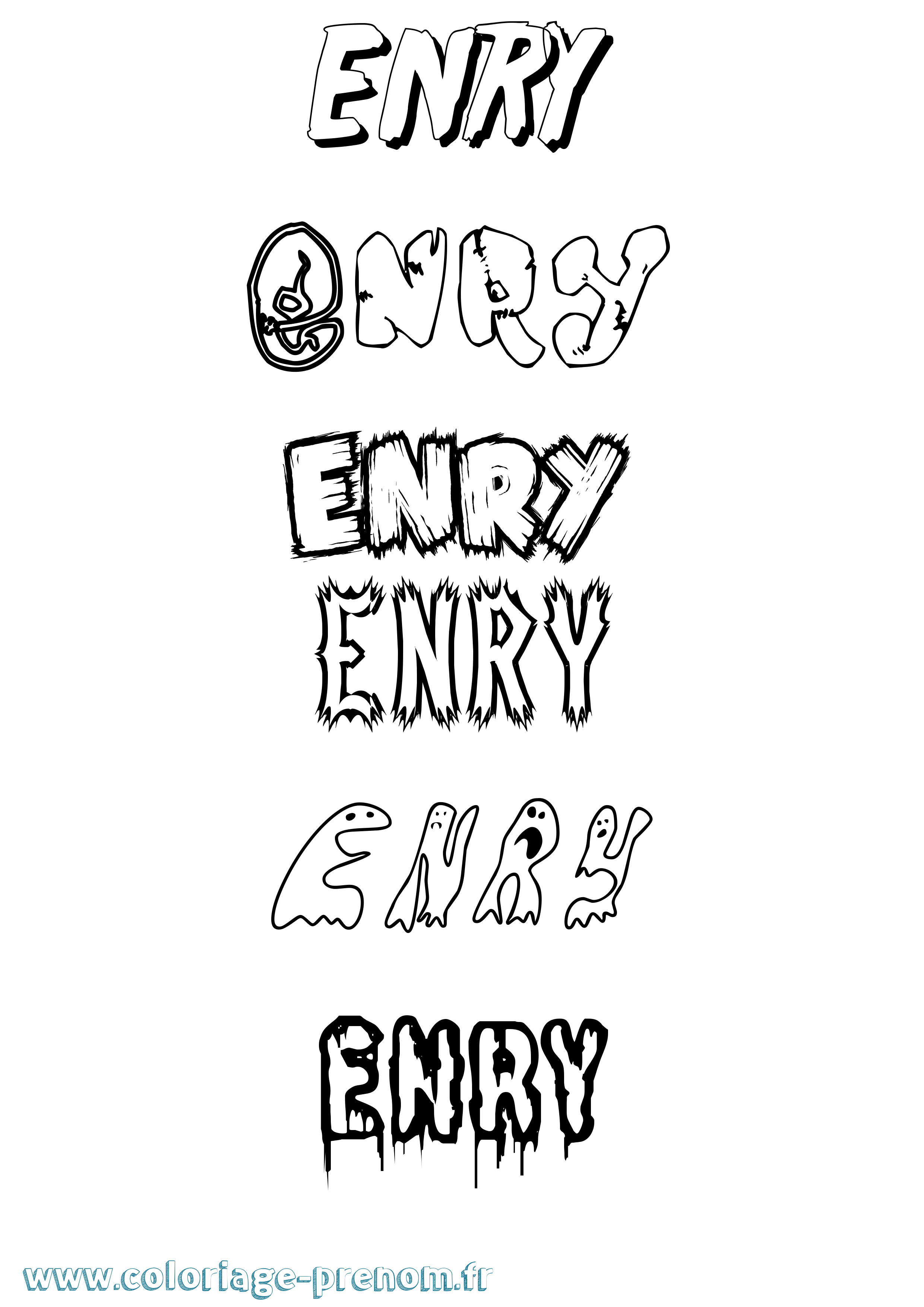 Coloriage Enry Frisson Coloriage prénom Enry Frisson