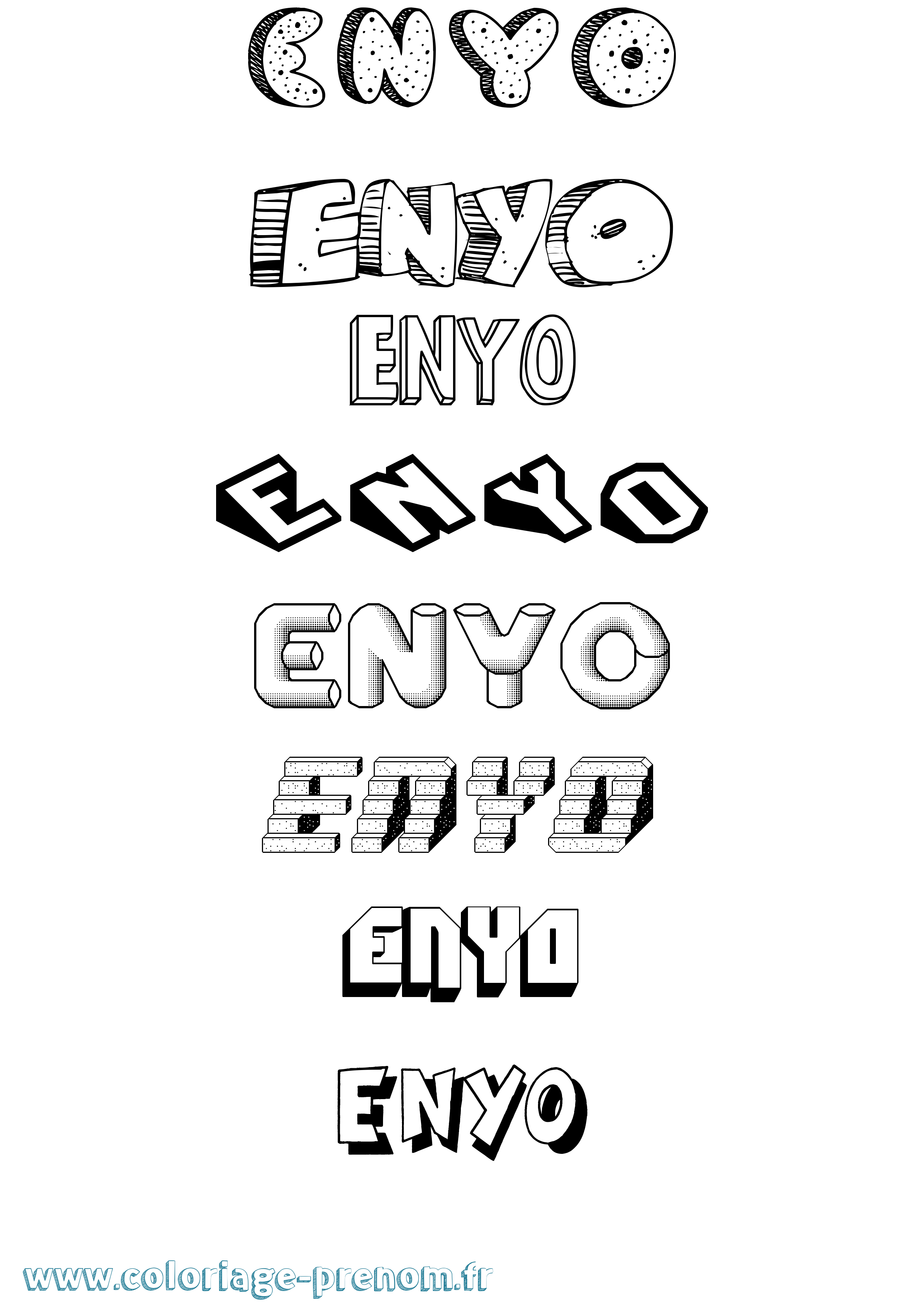 Coloriage prénom Enyo Effet 3D