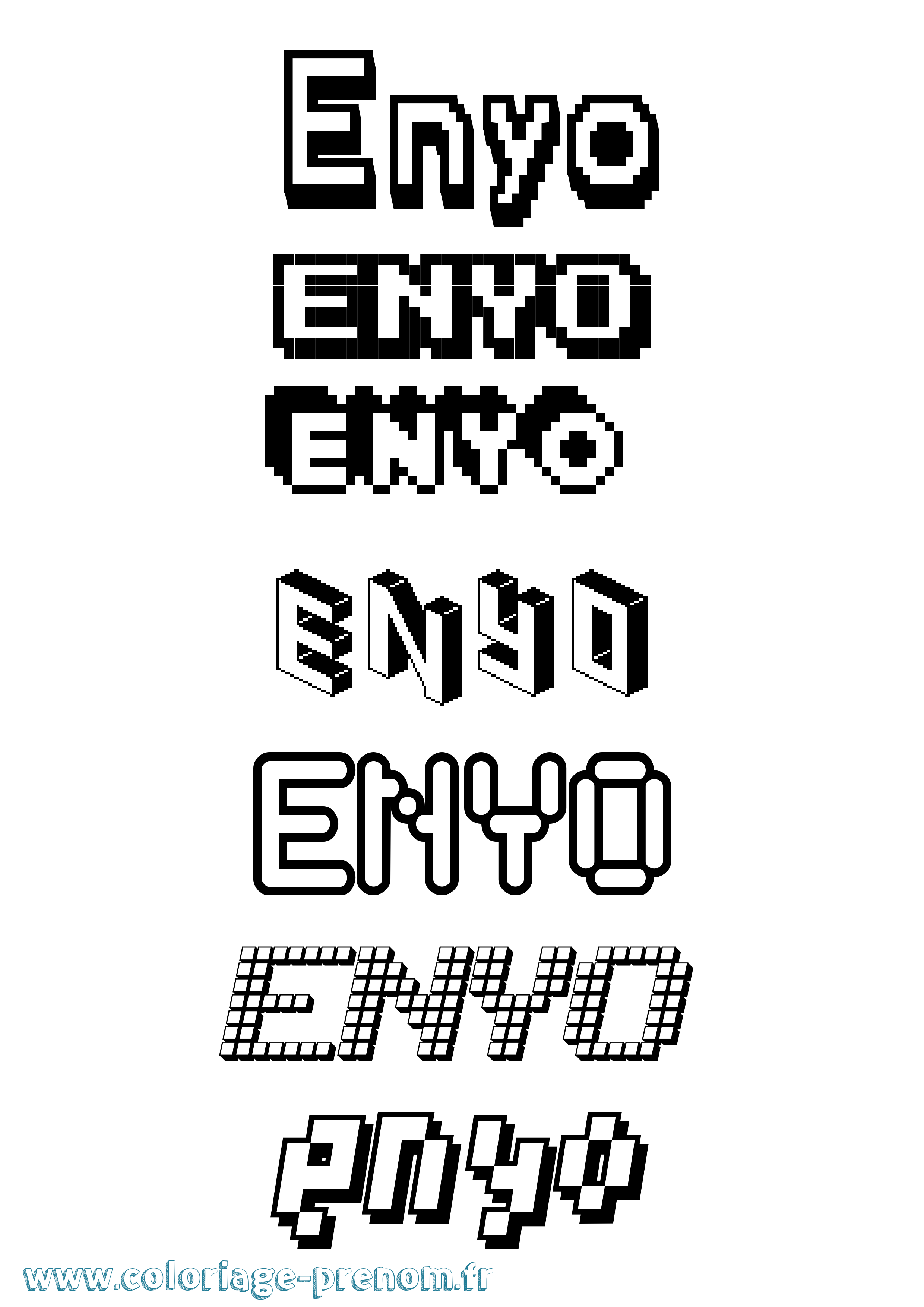 Coloriage prénom Enyo Pixel