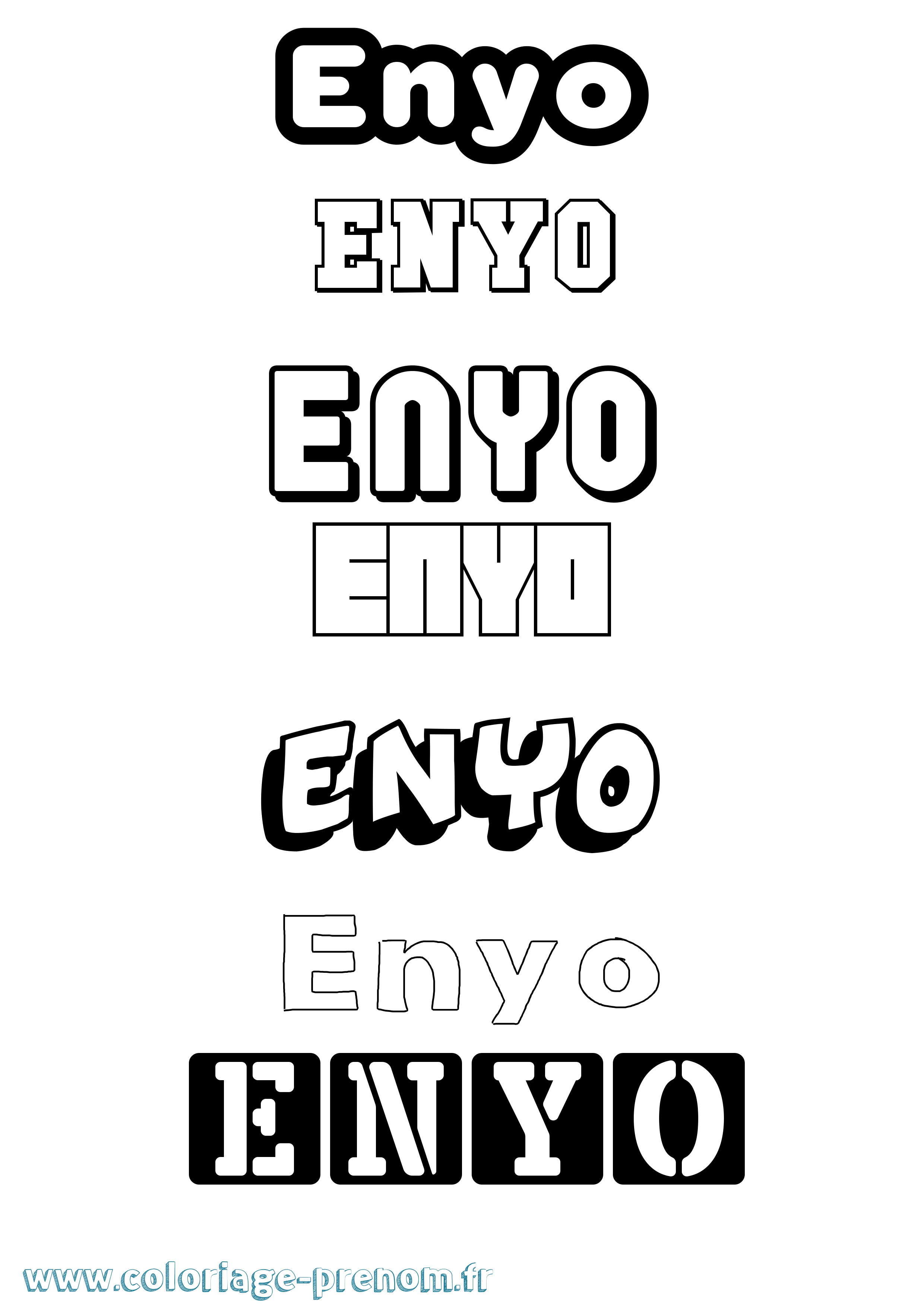 Coloriage prénom Enyo Simple