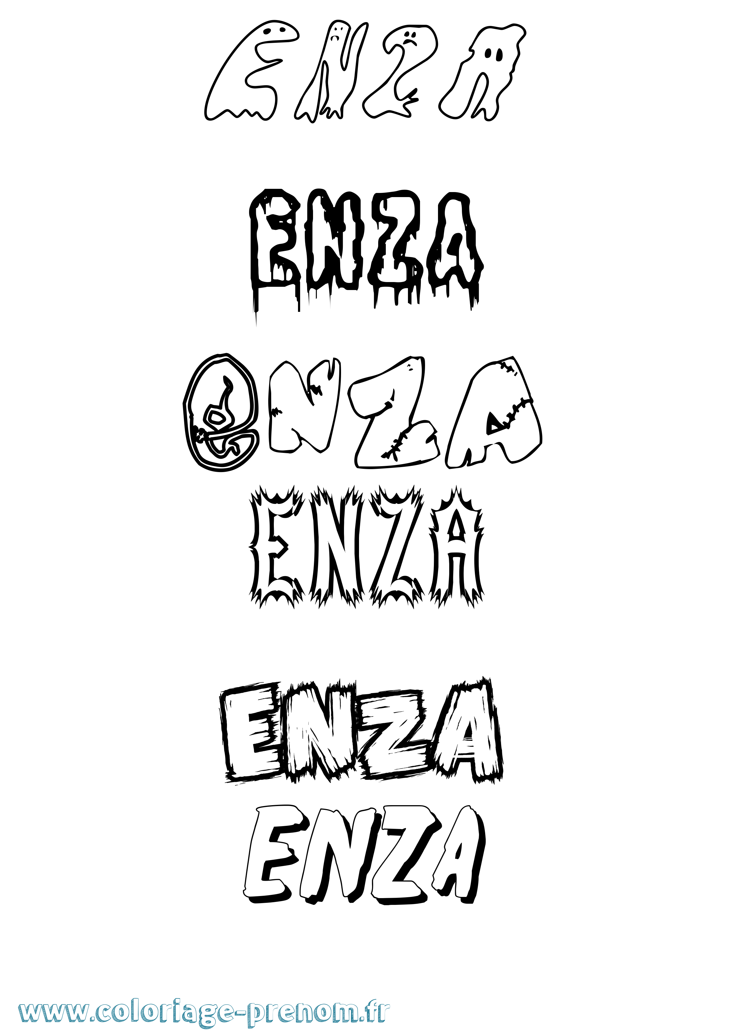 Coloriage Enza Frisson Coloriage prénom Enza Frisson
