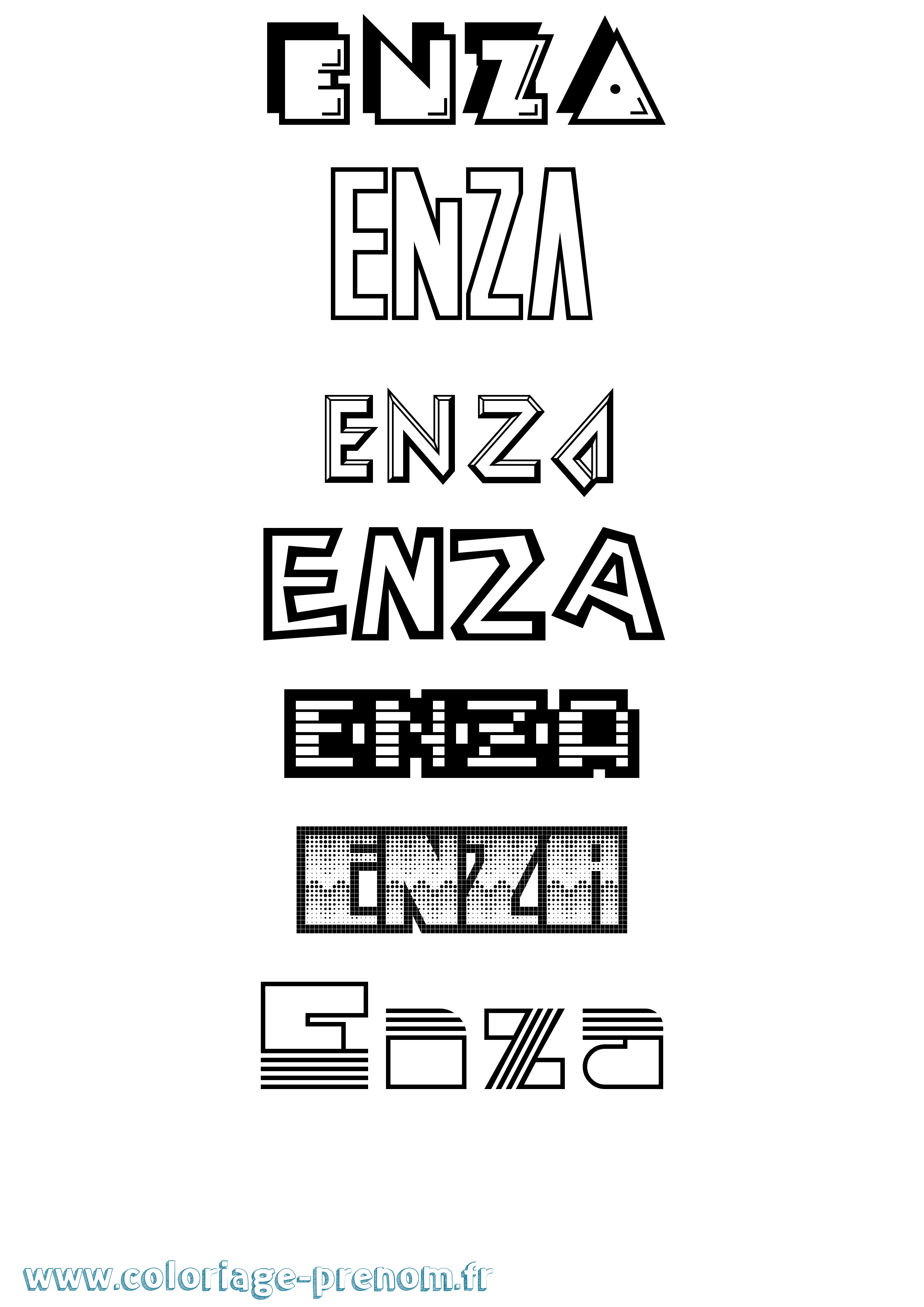 Coloriage Enza Jeux Vidéos Coloriage prénom Enza Jeux Vidéos