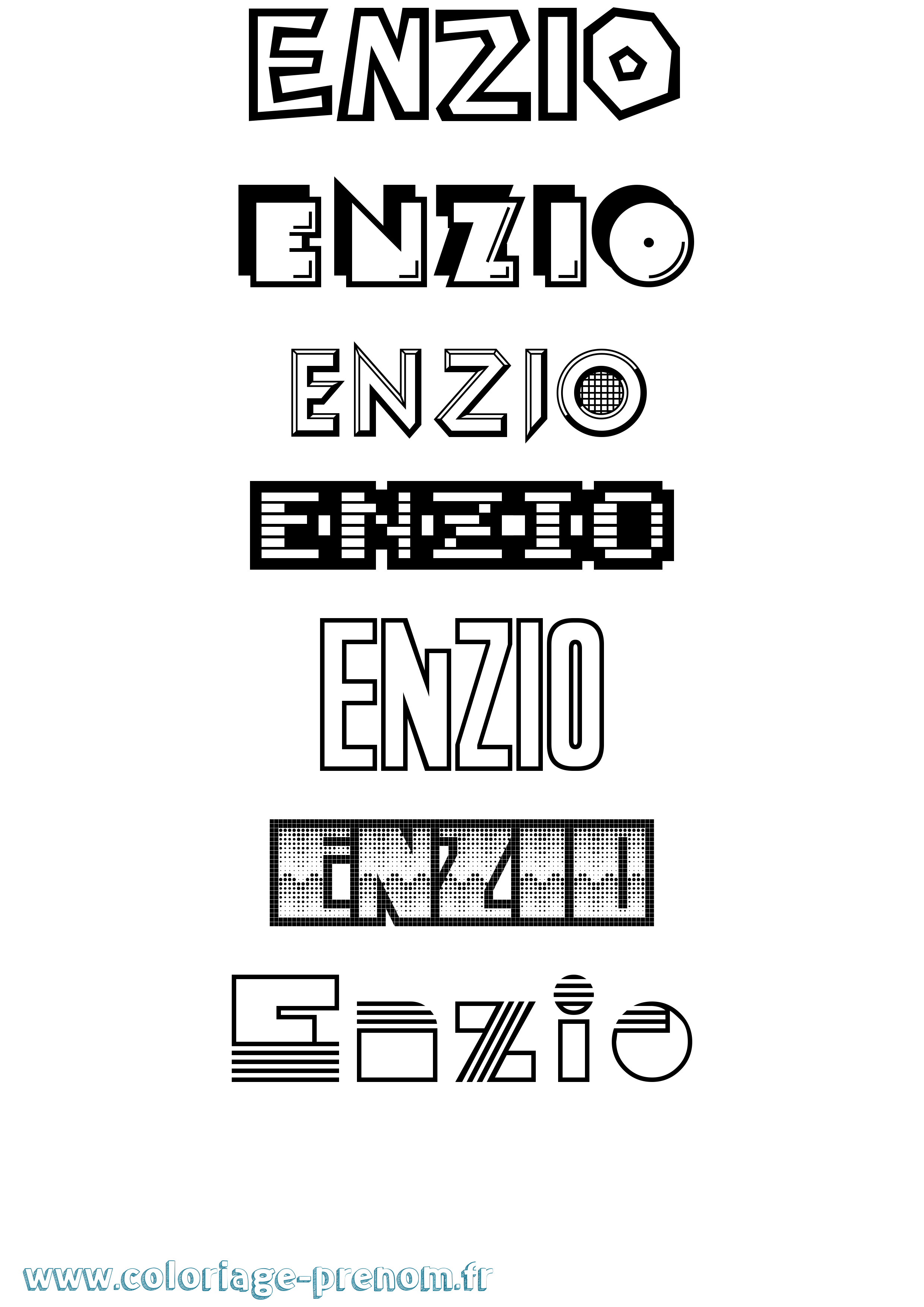 Coloriage Enzio Jeux Vidéos Coloriage prénom Enzio Jeux Vidéos