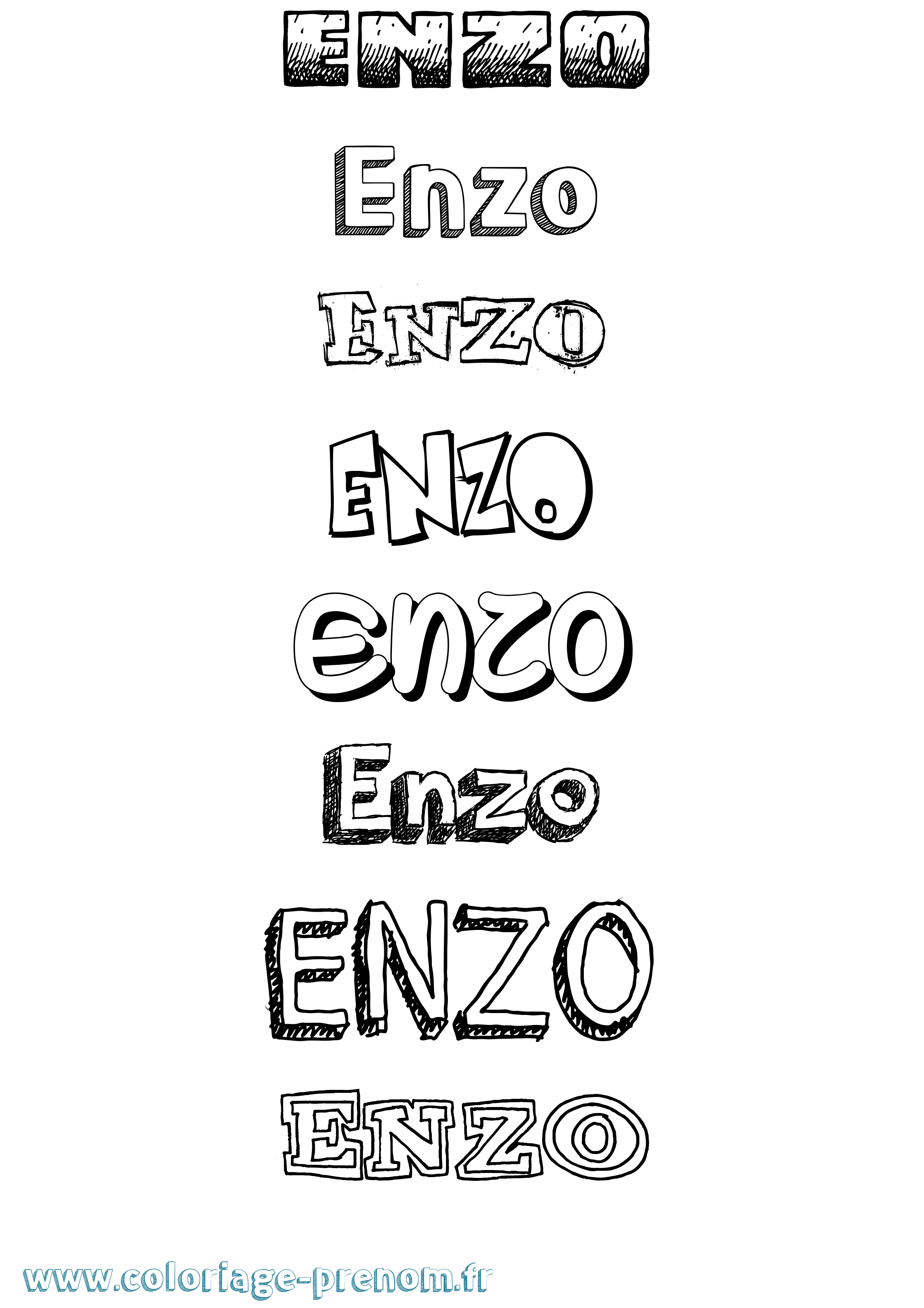 Coloriage prénom Enzo Dessiné