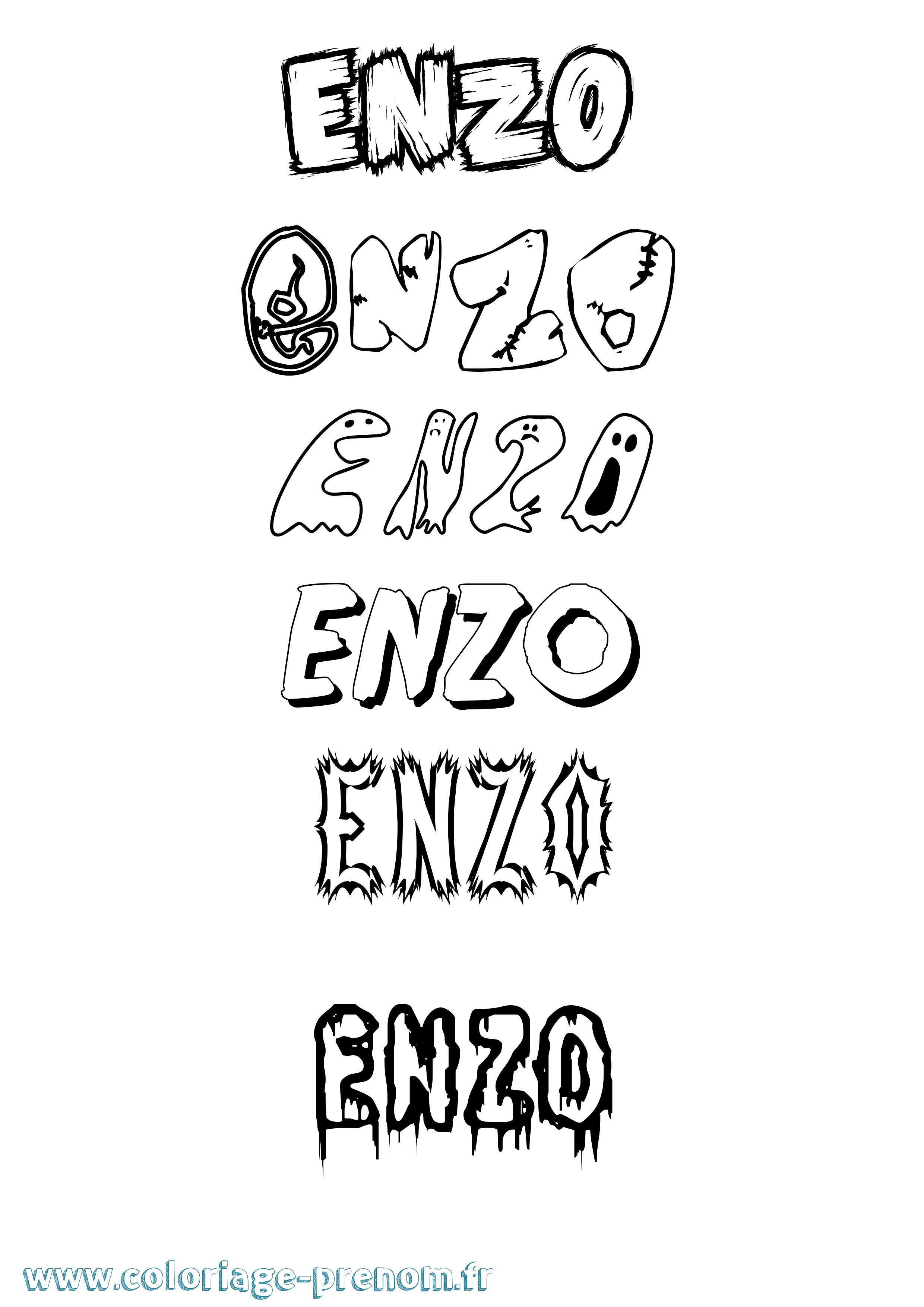 Coloriage prénom Enzo Frisson