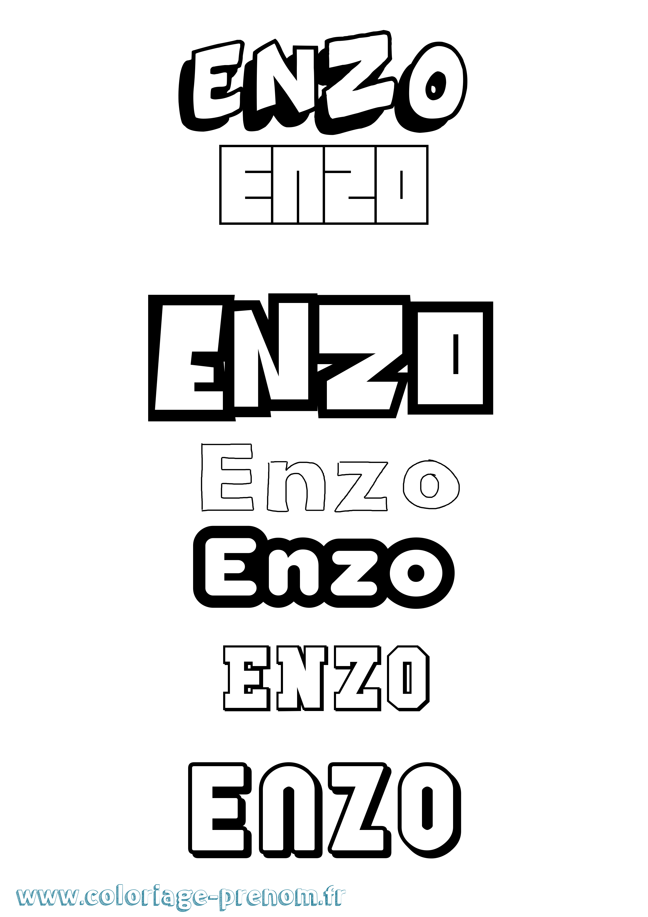 Coloriage prénom Enzo Simple