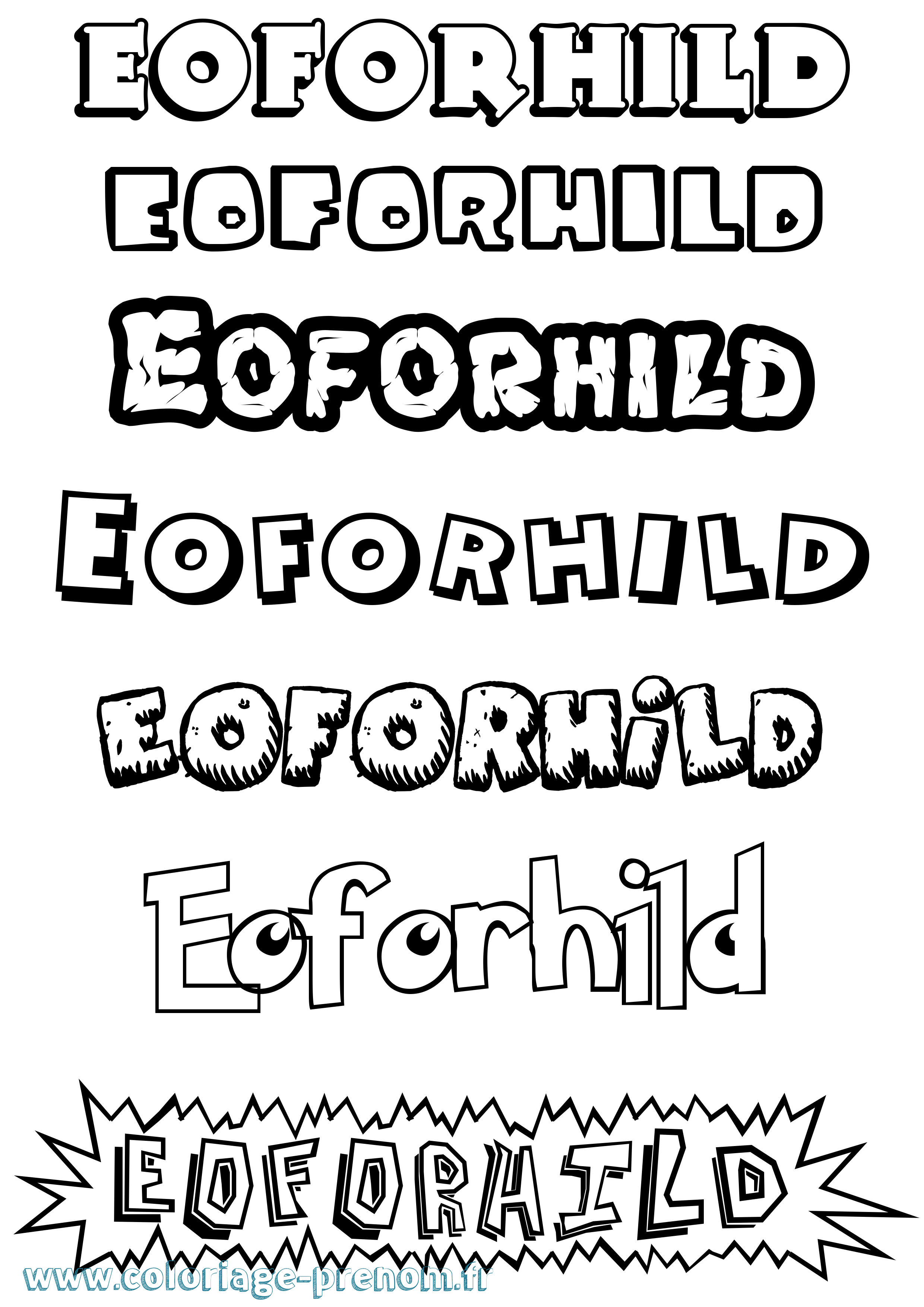 Coloriage prénom Eoforhild Dessin Animé