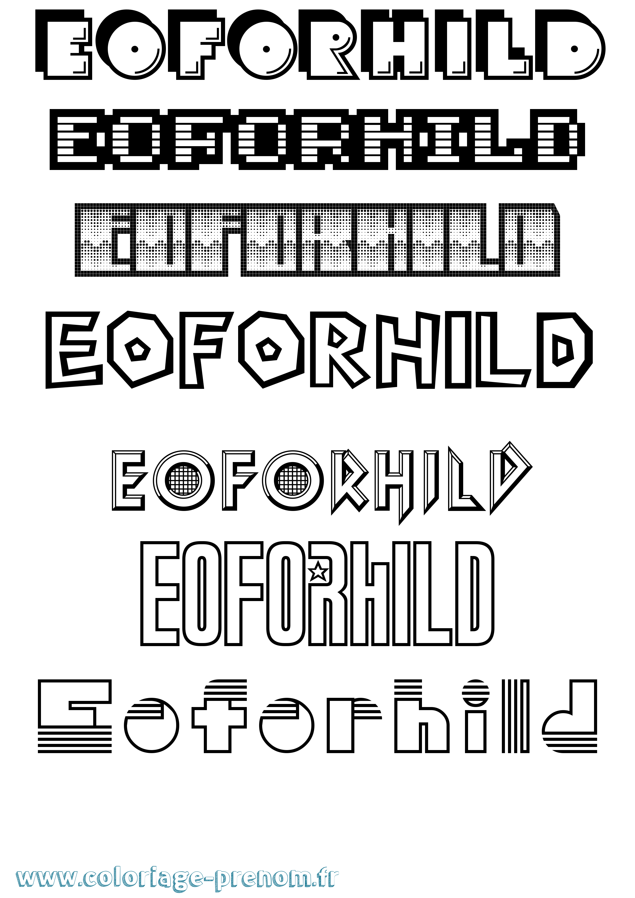 Coloriage prénom Eoforhild Jeux Vidéos