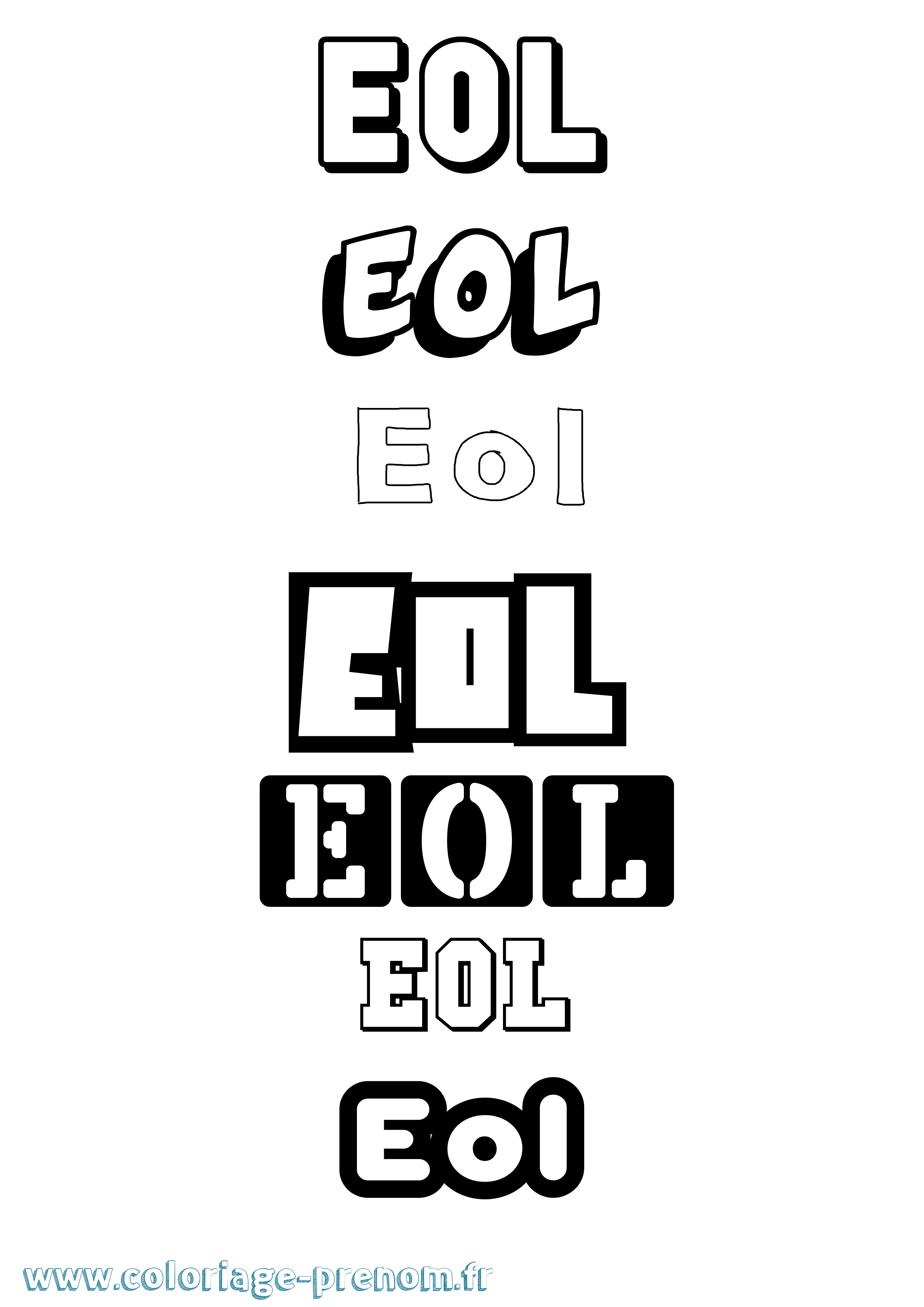 Coloriage prénom Eol Simple