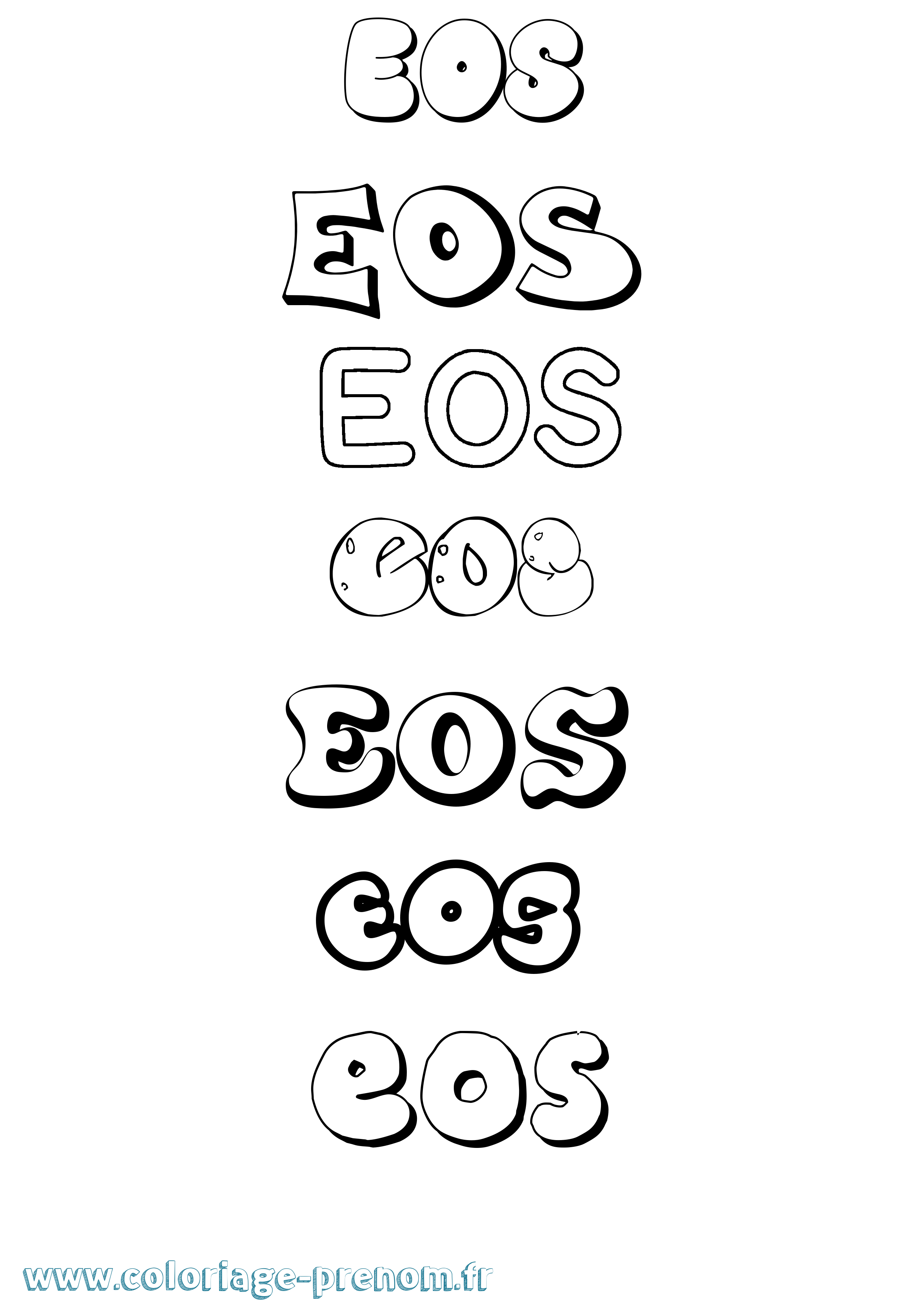 Coloriage prénom Eos Bubble