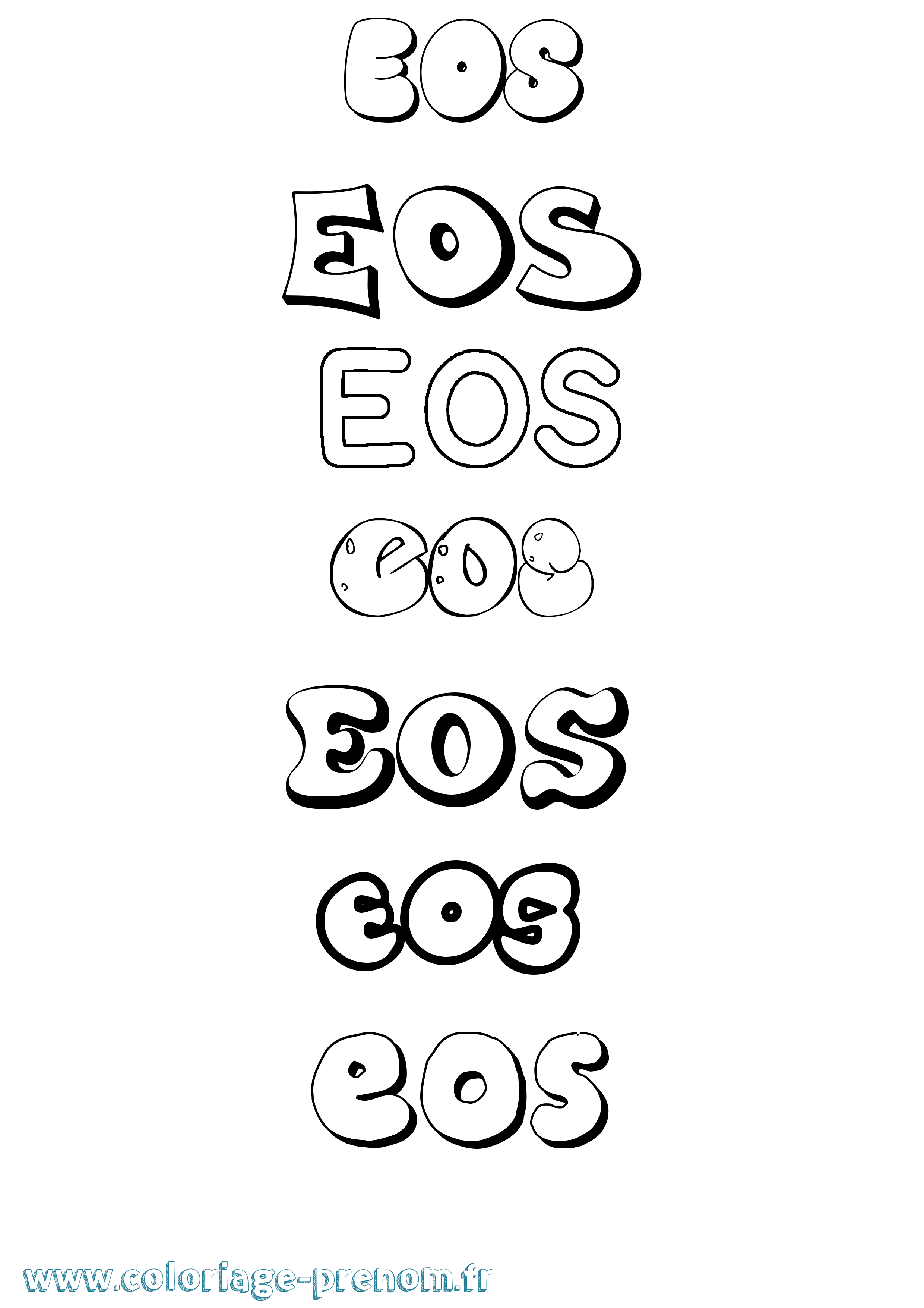 Coloriage Eos Bubble Coloriage prénom Eos Bubble