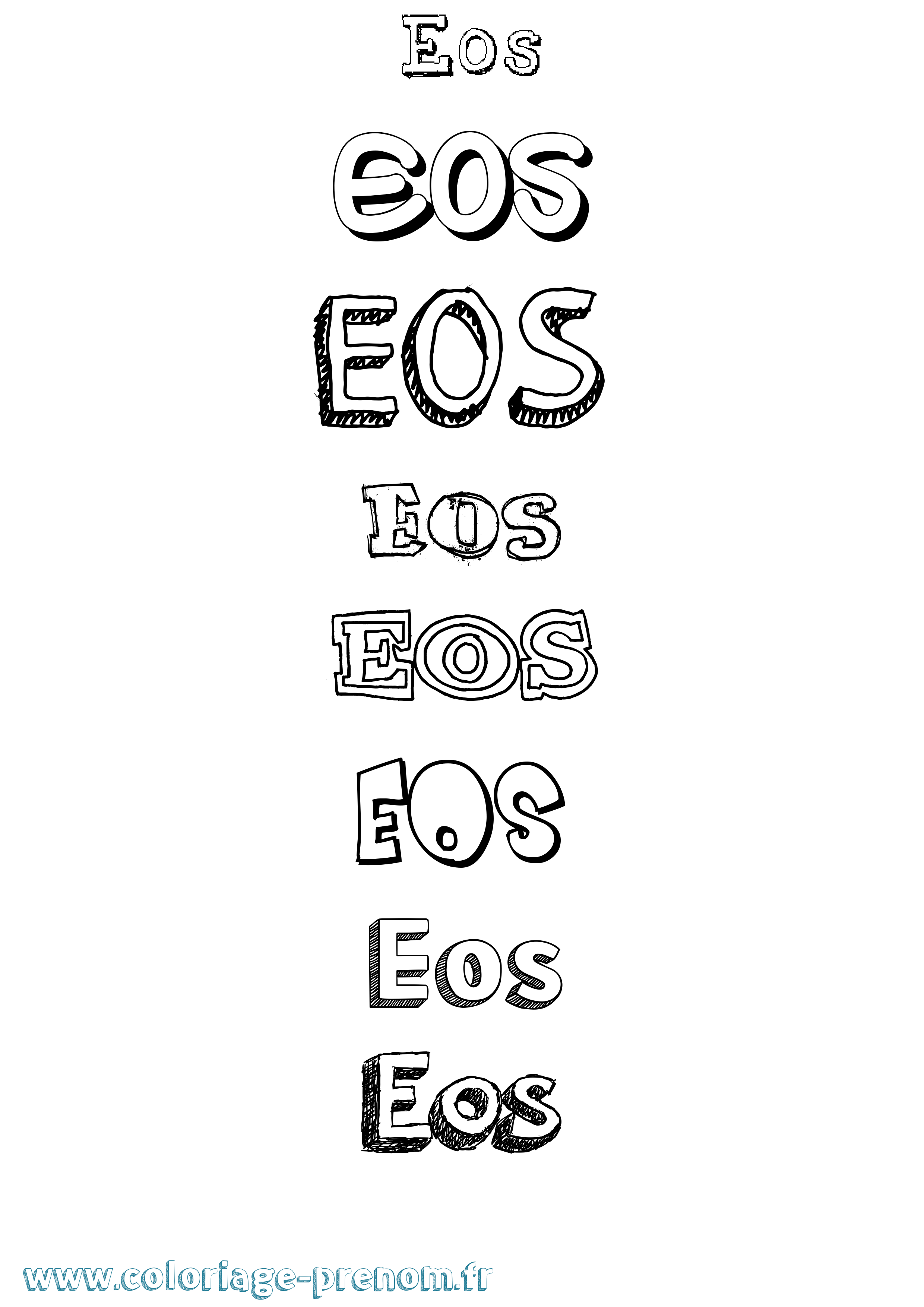 Coloriage Eos Dessiné Coloriage prénom Eos Dessiné
