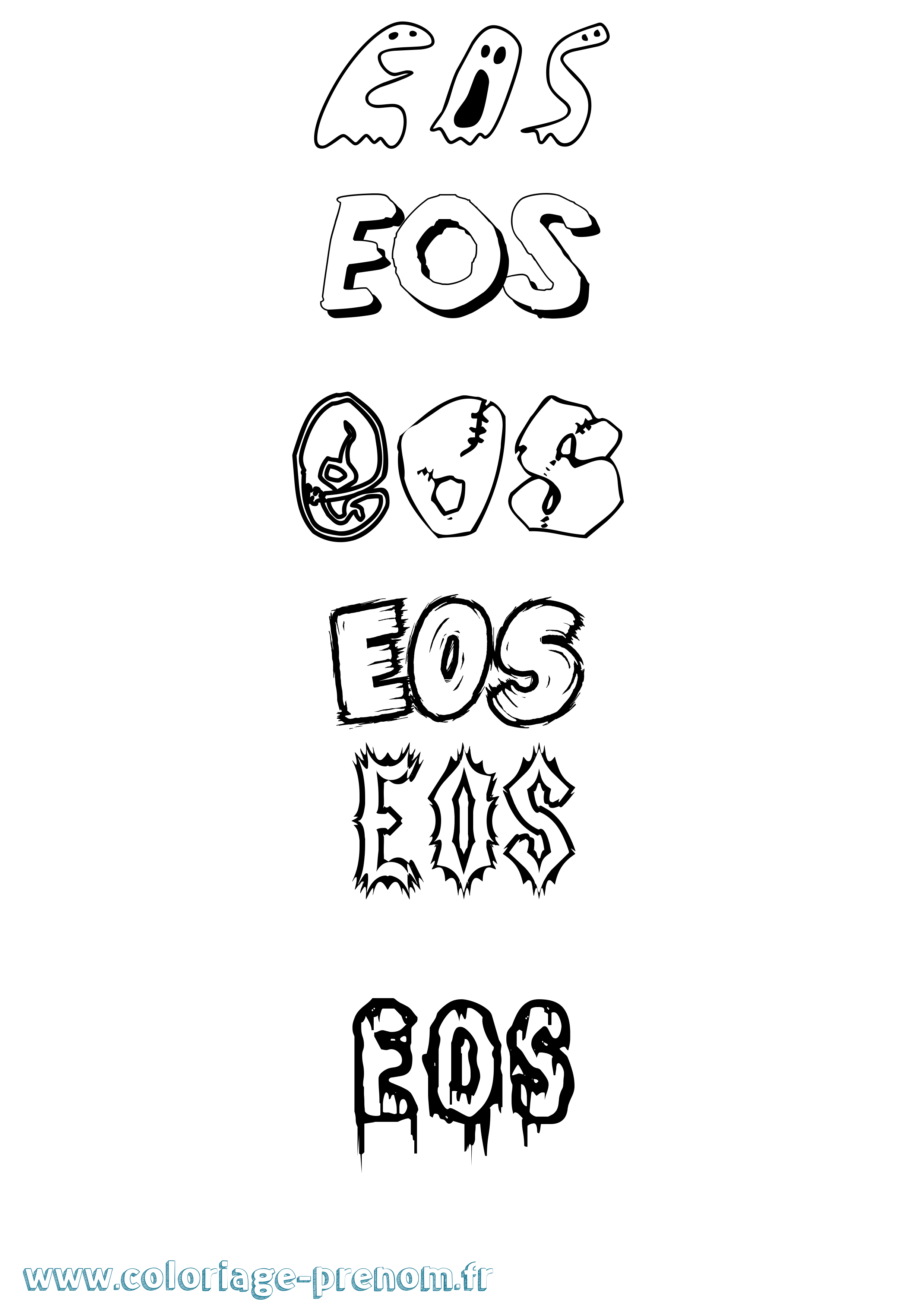 Coloriage Eos Frisson Coloriage prénom Eos Frisson