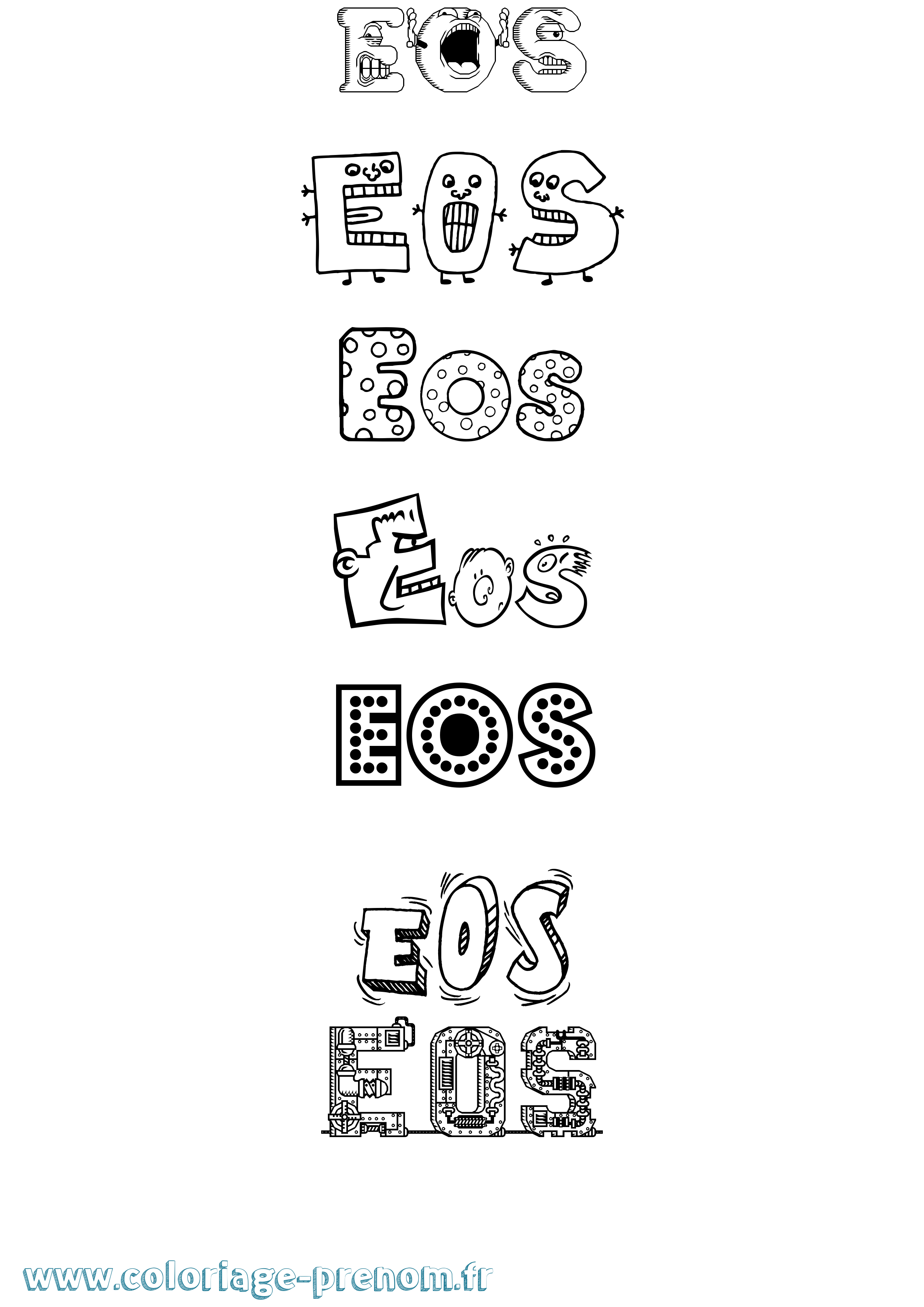 Coloriage Eos Fun Coloriage prénom Eos Fun