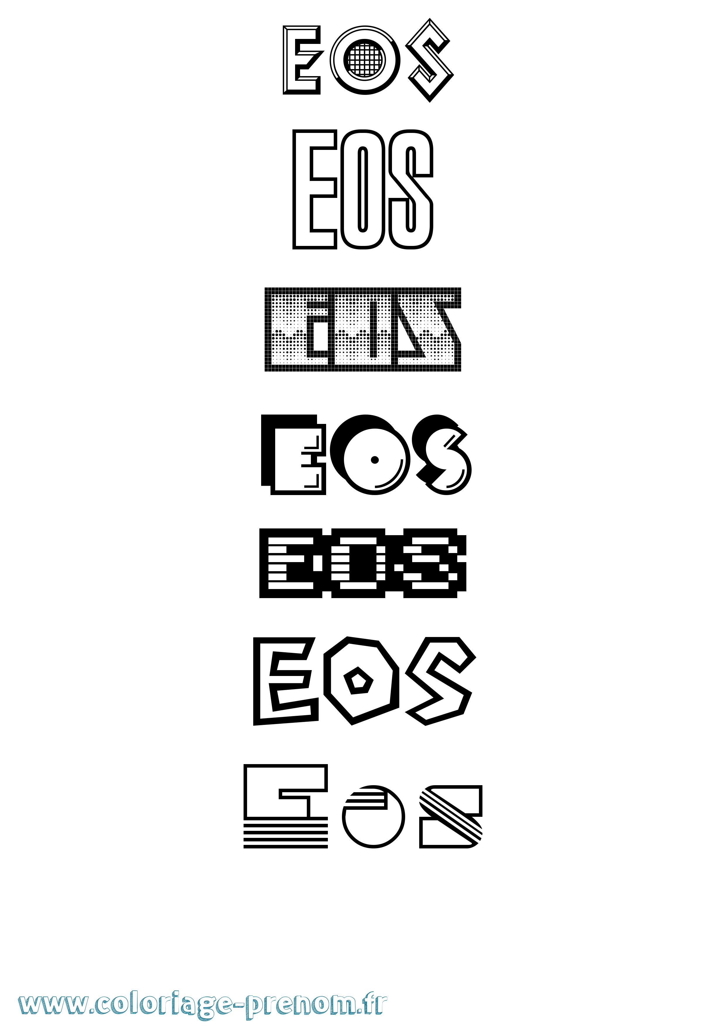 Coloriage Eos Jeux Vidéos Coloriage prénom Eos Jeux Vidéos