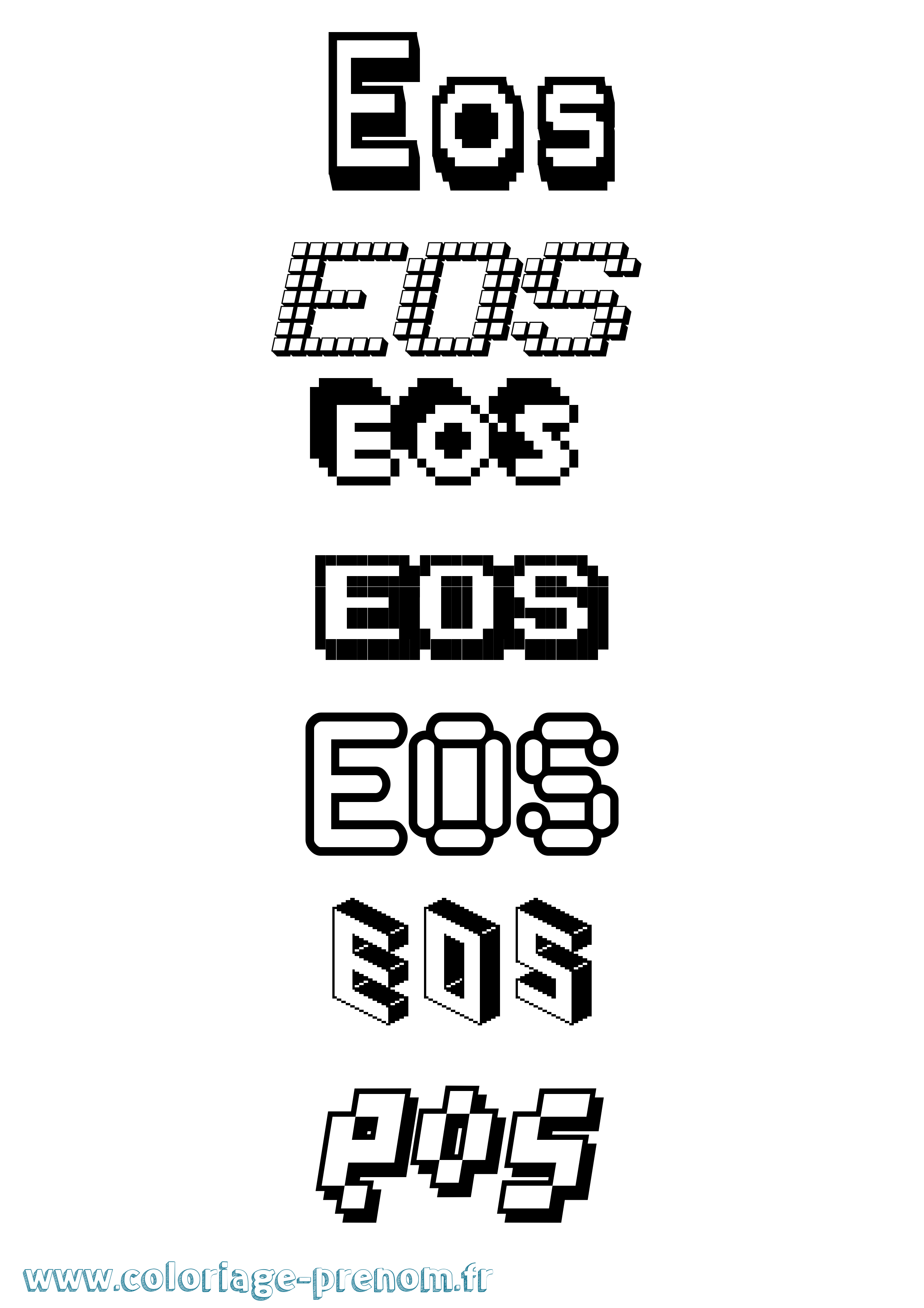 Coloriage Eos Pixel Coloriage prénom Eos Pixel