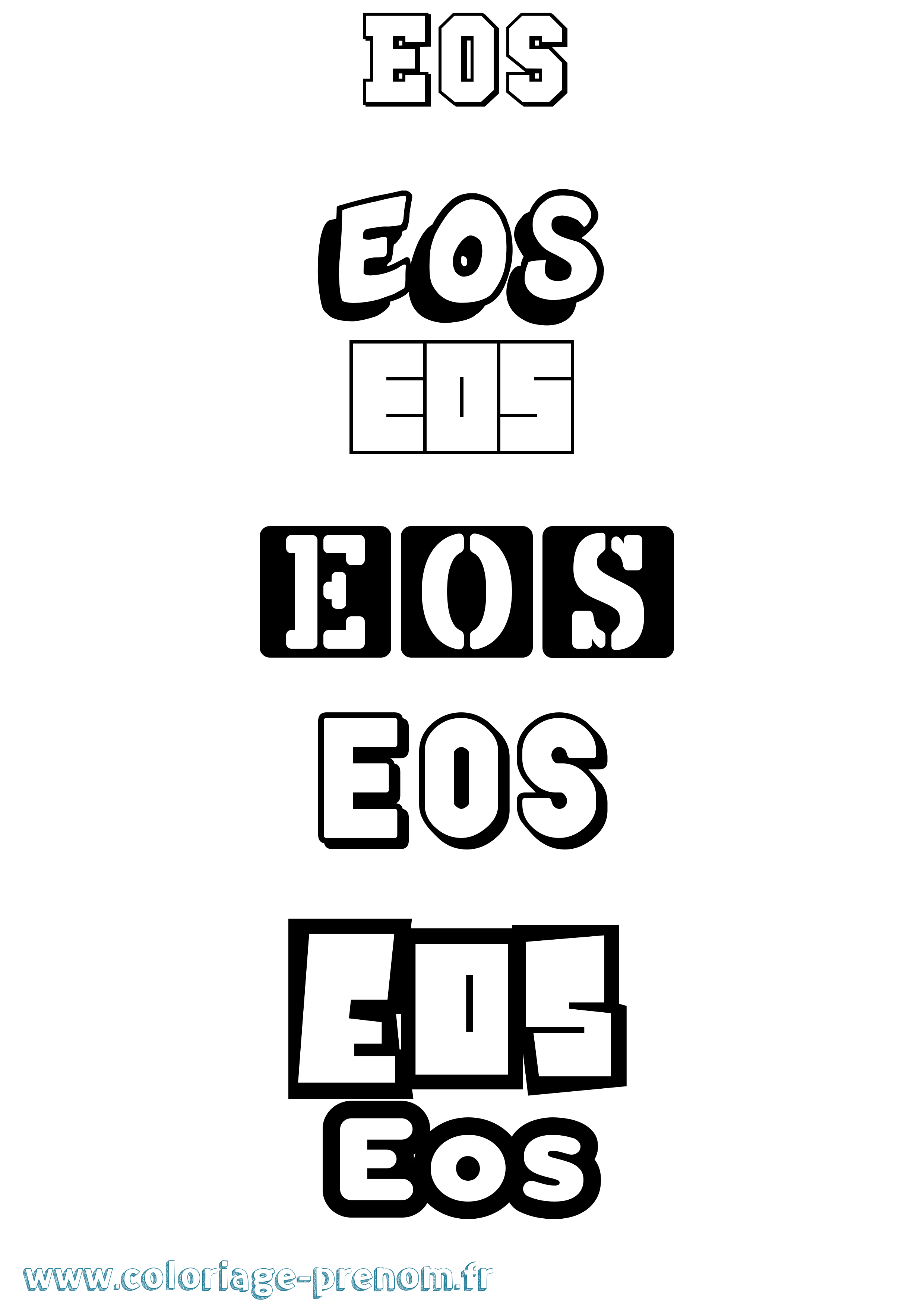 Coloriage prénom Eos Simple