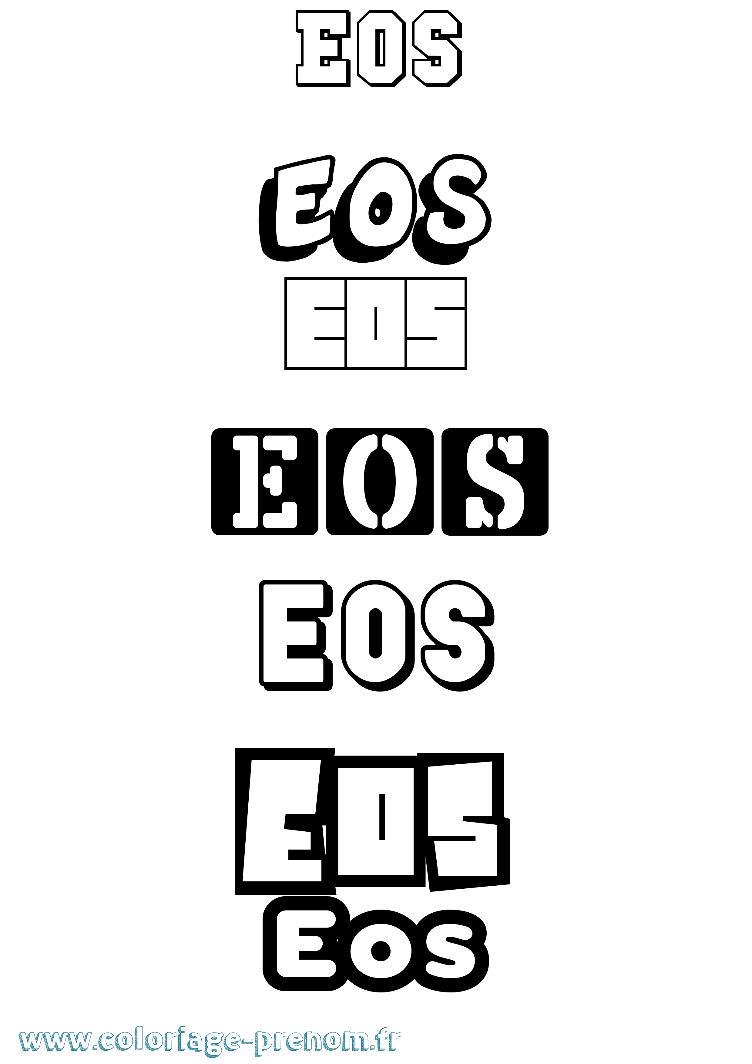 Coloriage Eos Simple Coloriage prénom Eos Simple