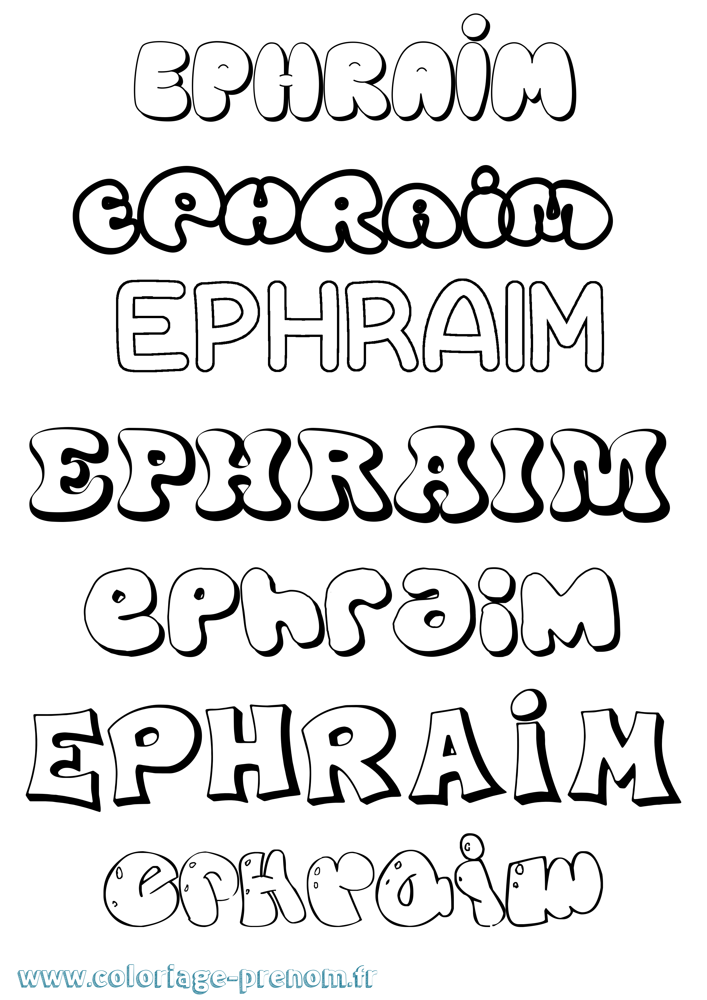Coloriage Ephraim Bubble Coloriage prénom Ephraim Bubble