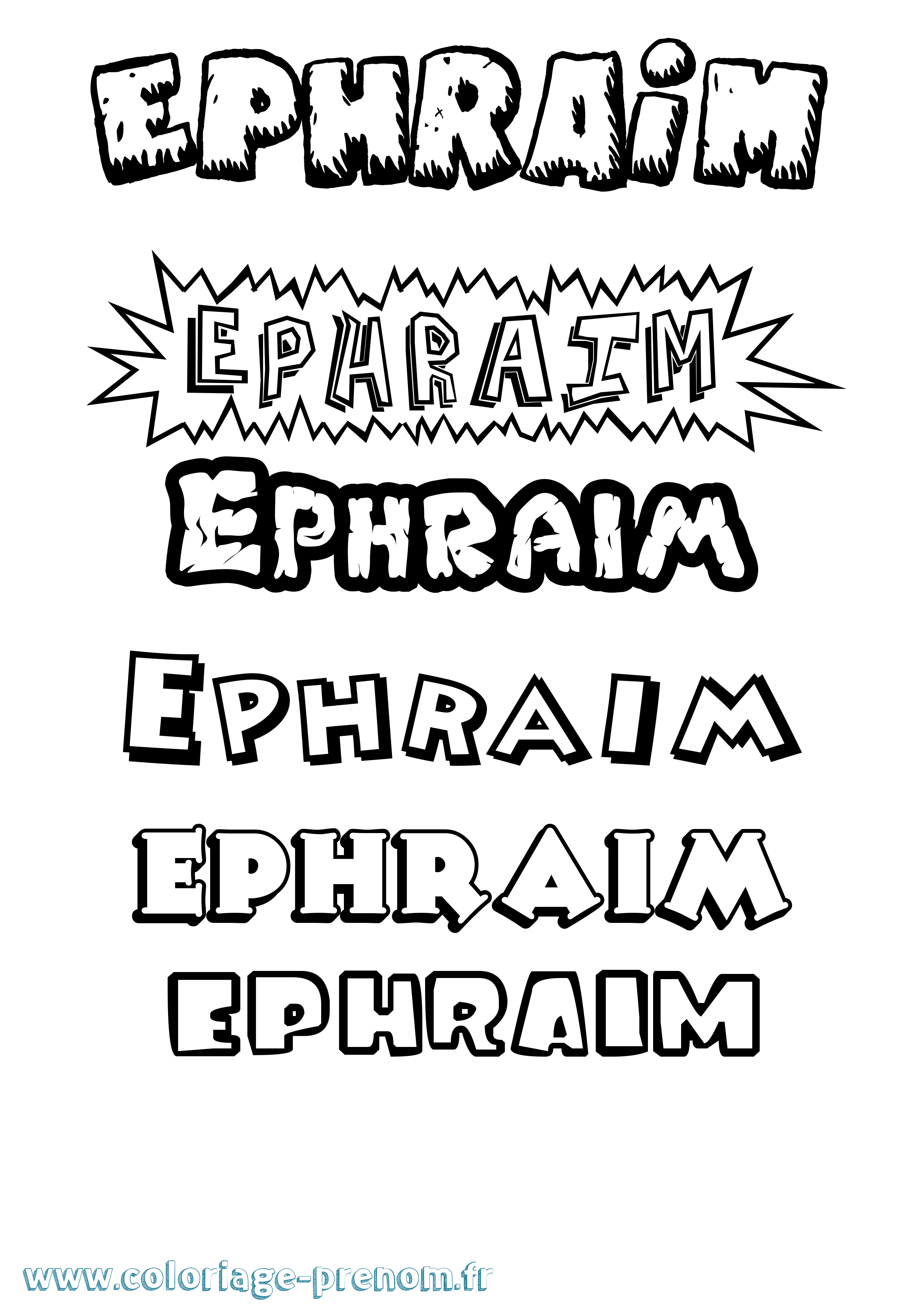 Coloriage Ephraim Dessin Animé Coloriage prénom Ephraim Dessin Animé