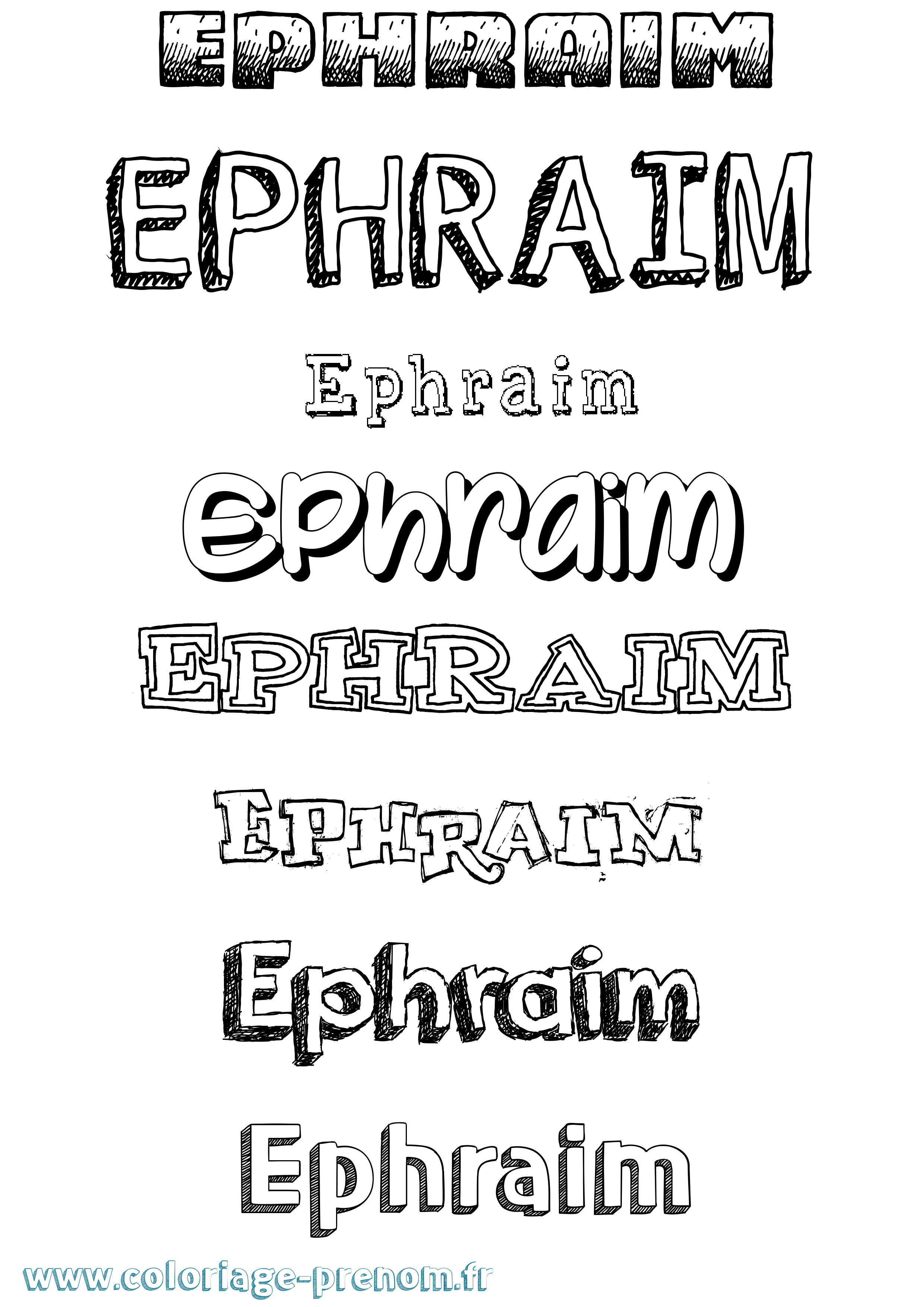 Coloriage Ephraim Dessiné Coloriage prénom Ephraim Dessiné