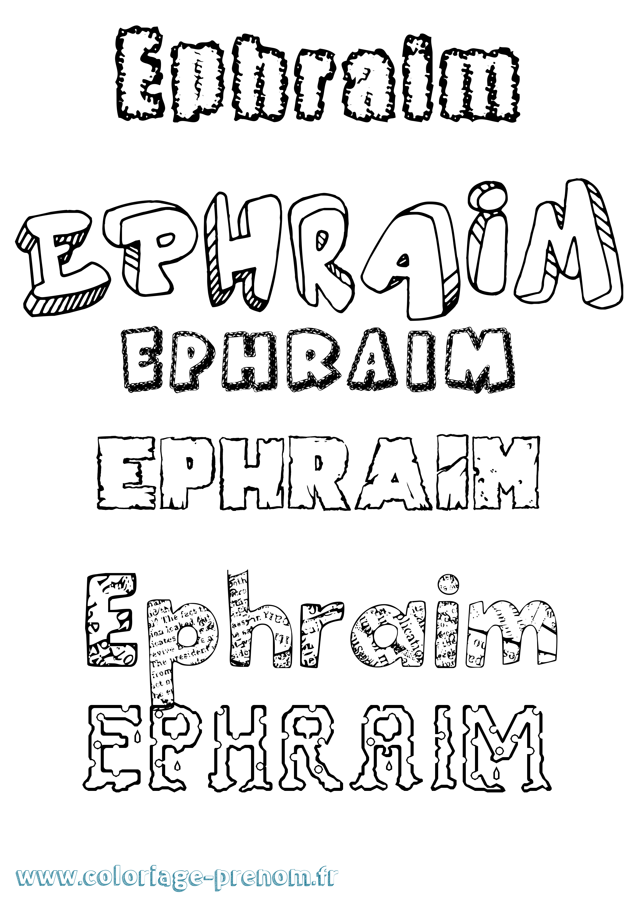 Coloriage Ephraim Destructuré Coloriage prénom Ephraim Destructuré