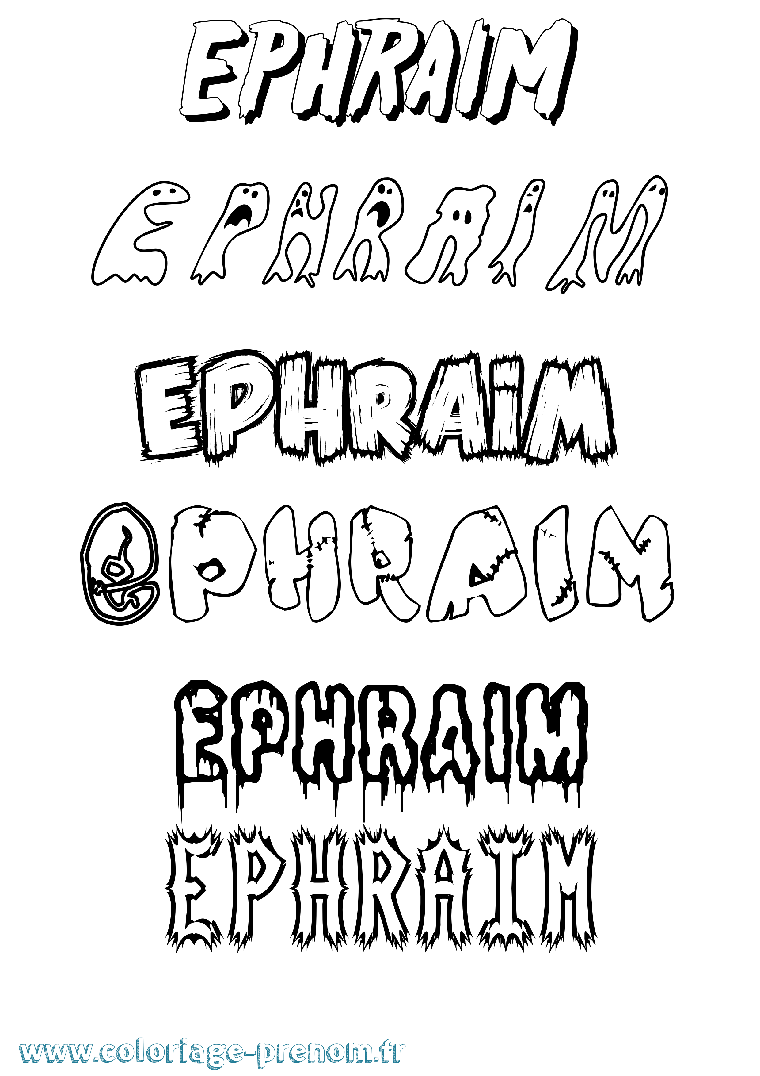 Coloriage Ephraim Frisson Coloriage prénom Ephraim Frisson