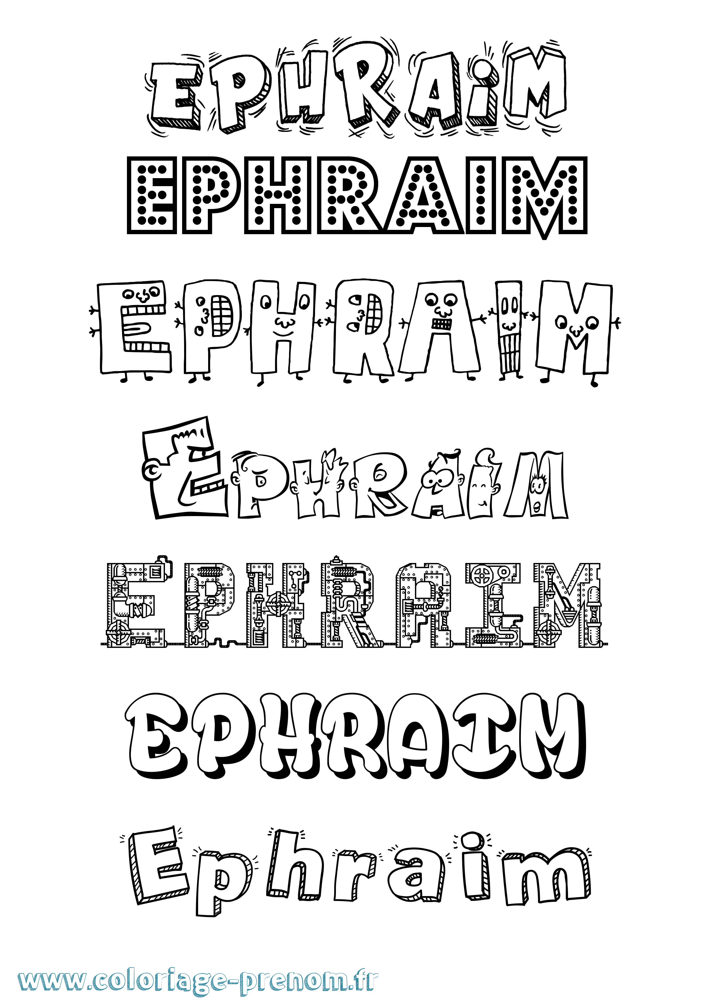 Coloriage Ephraim Fun Coloriage prénom Ephraim Fun